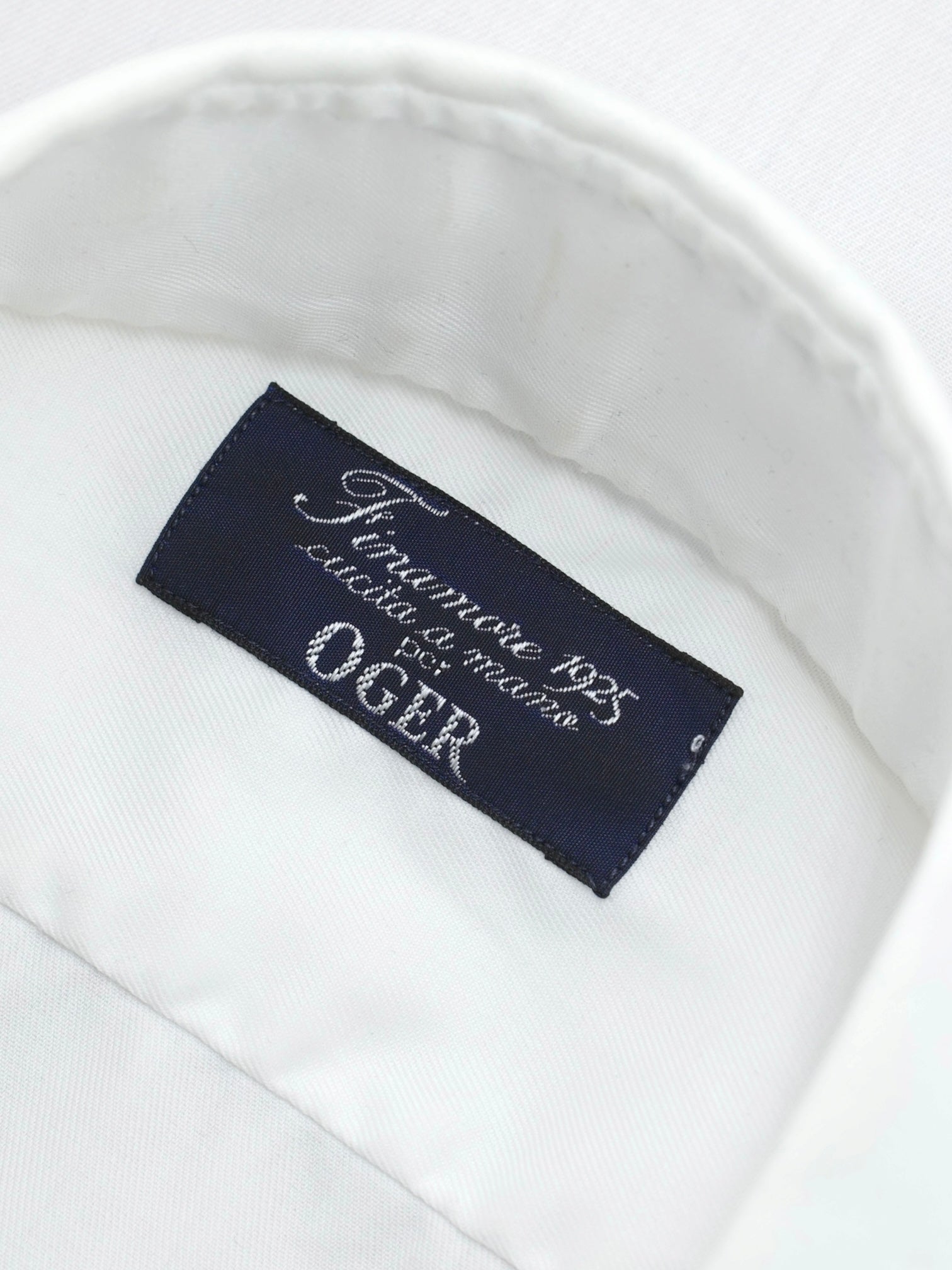 Finamore White Alumo Cotton Twill Eduardo Shirt