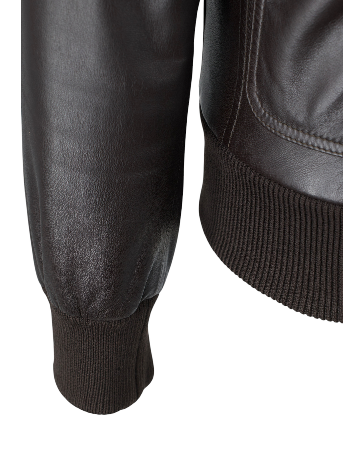 Luigi Borrelli Dark Brown Leather & Cashmere-Lining Jacket