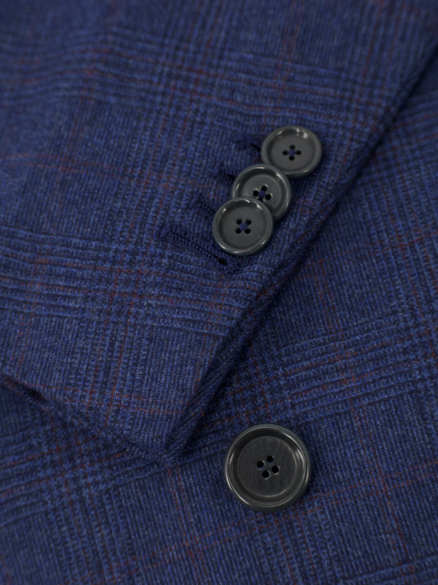 Cesare Attolini Blue & Red Super 170's & Cashmere Double Breasted Glenplaid Suit