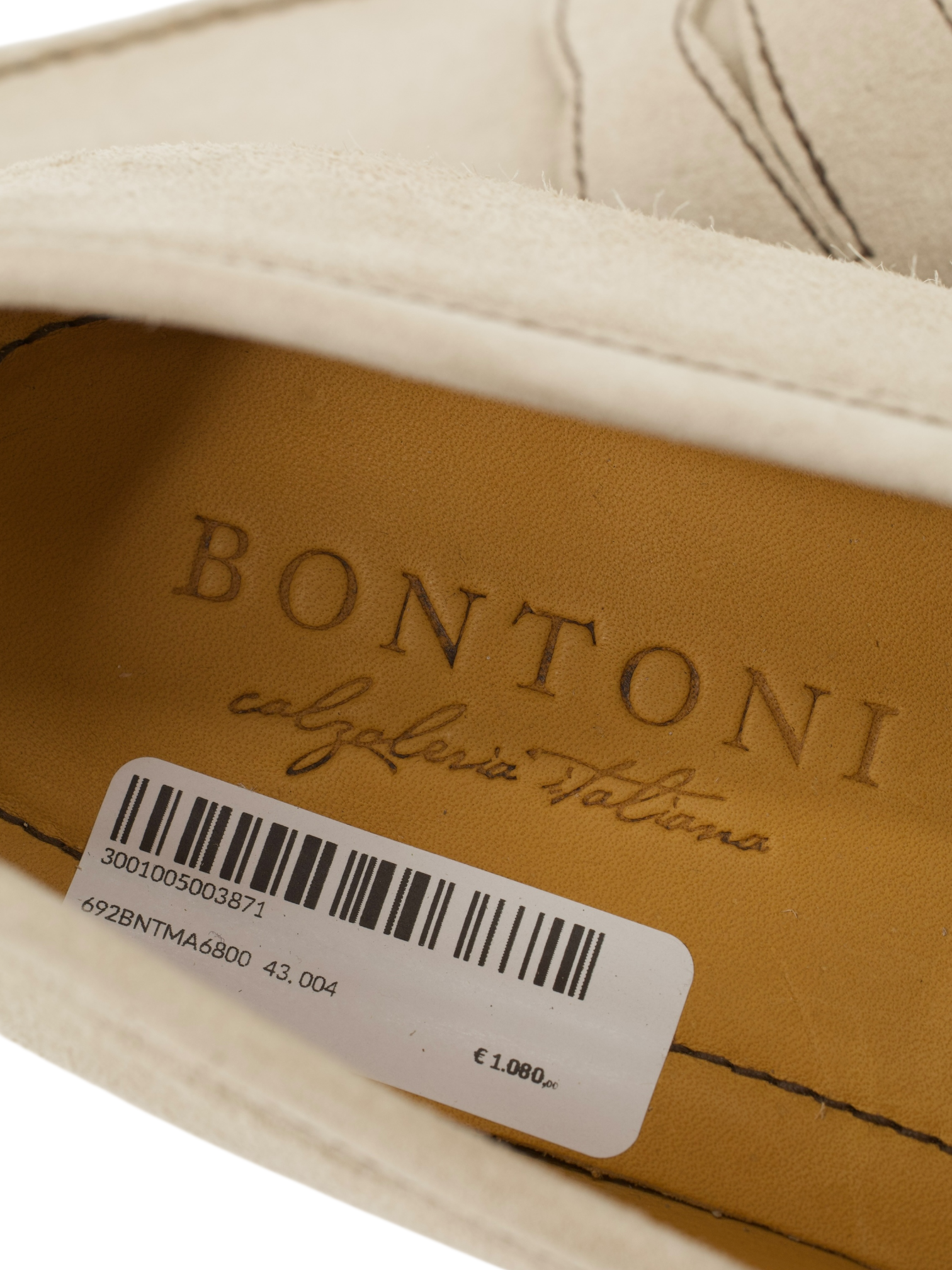 Bontoni Greige Principe Suede Lighweight Penny Loafer