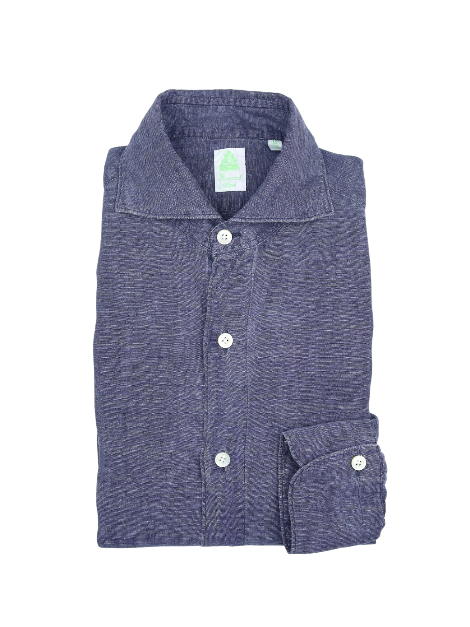 Finamore Stone Grey Linen Shirt