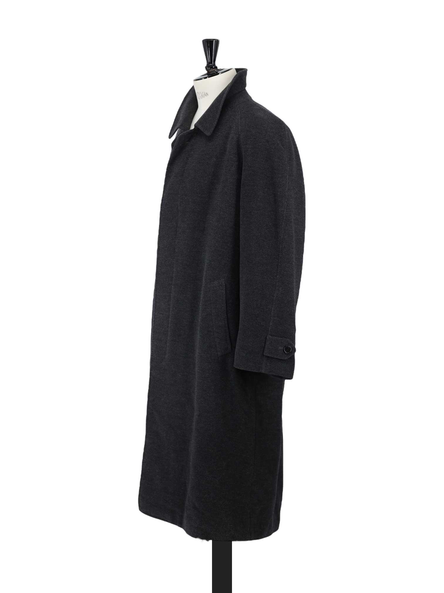 Corneliani Dark Grey Wool & Angora Raglan-Shoulder Carcoat