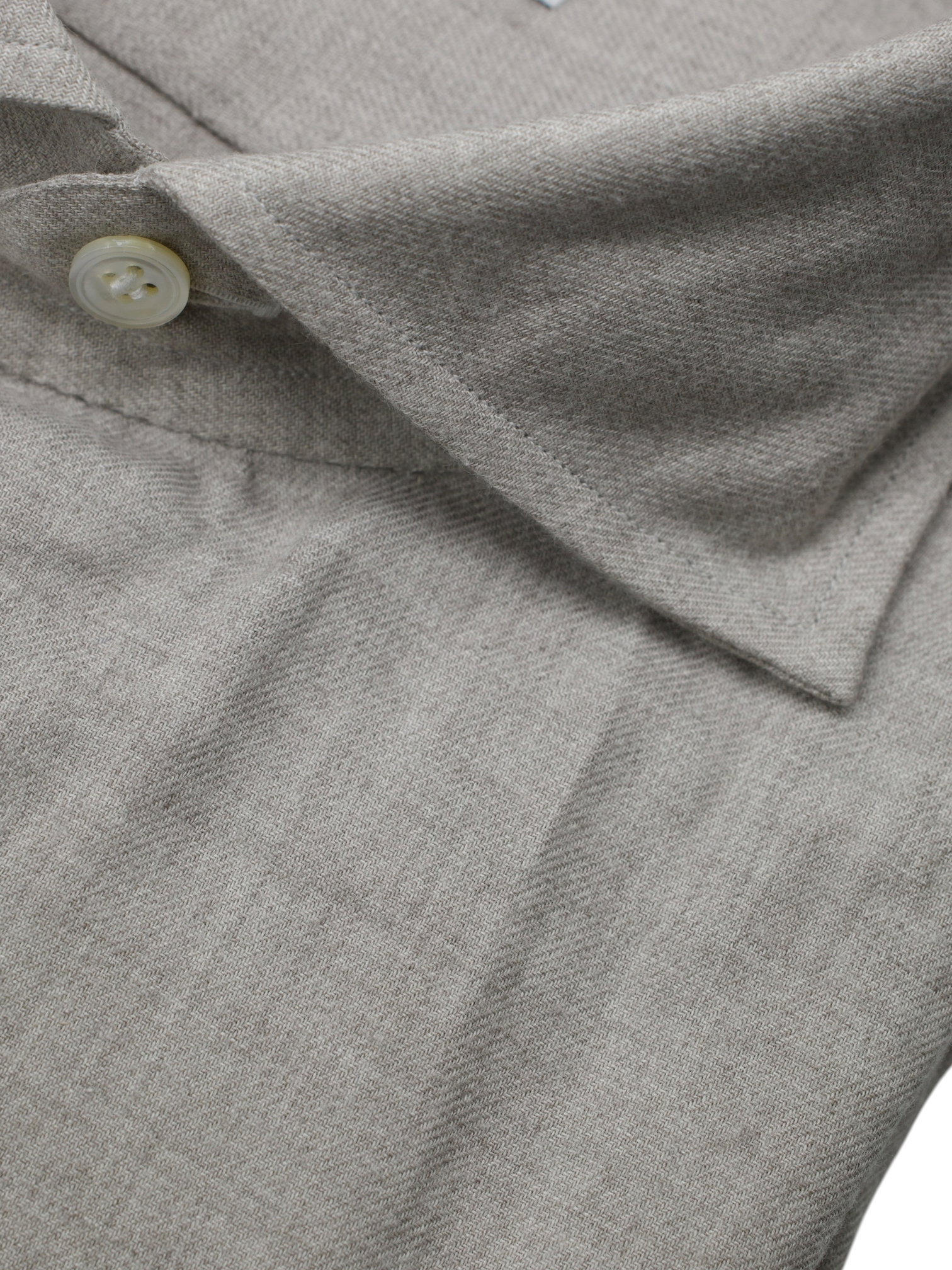 100 Hands Greige Cotton-Flannel Sartorial Winter Shirt