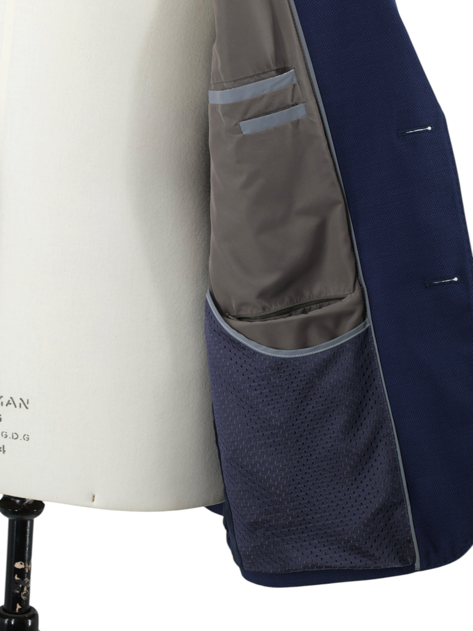 Corneliani Blue "Traveltech" Wool-Blend Pinpoint Jacket