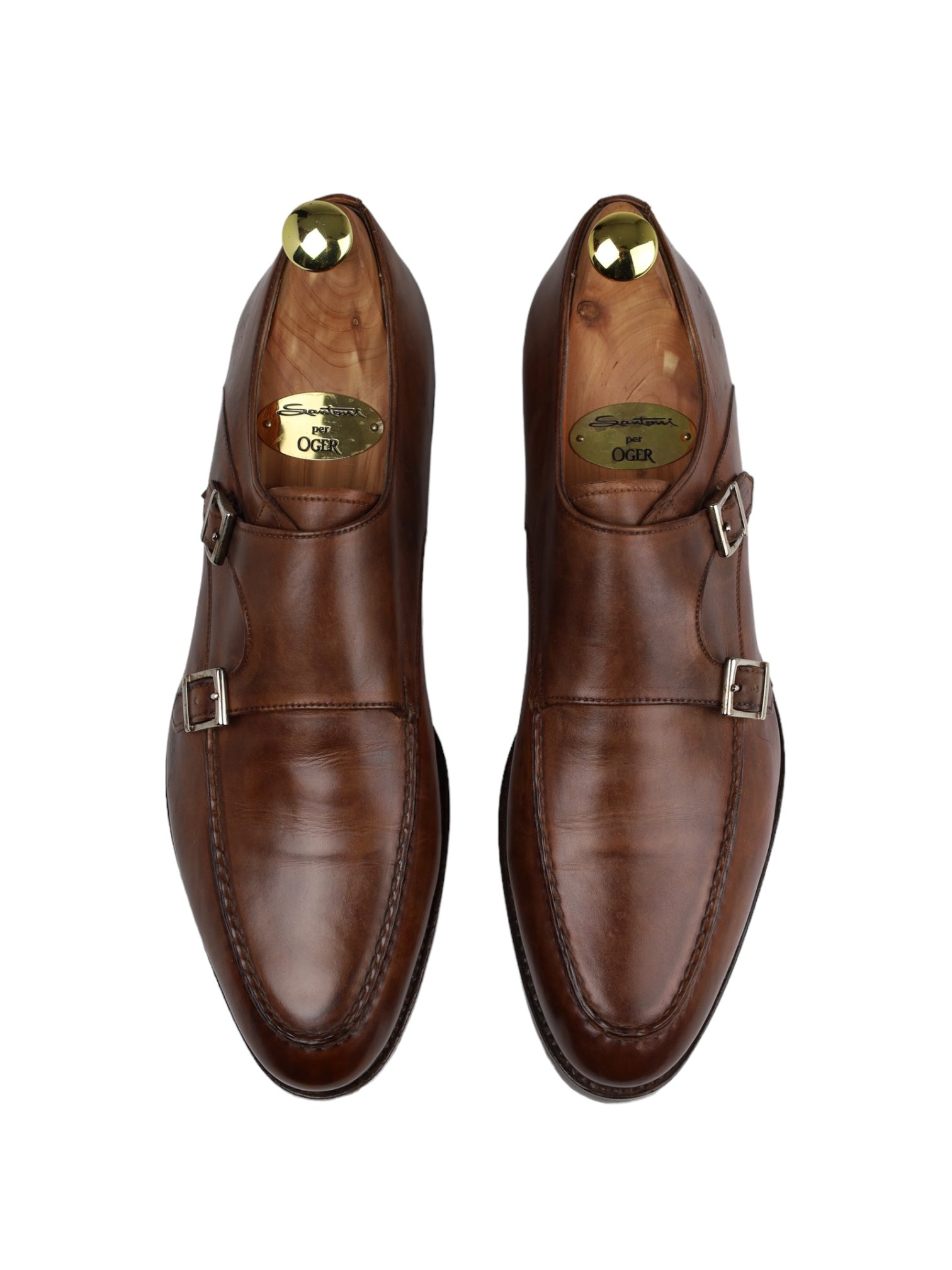 Santoni Brown Double Monk + Belt
