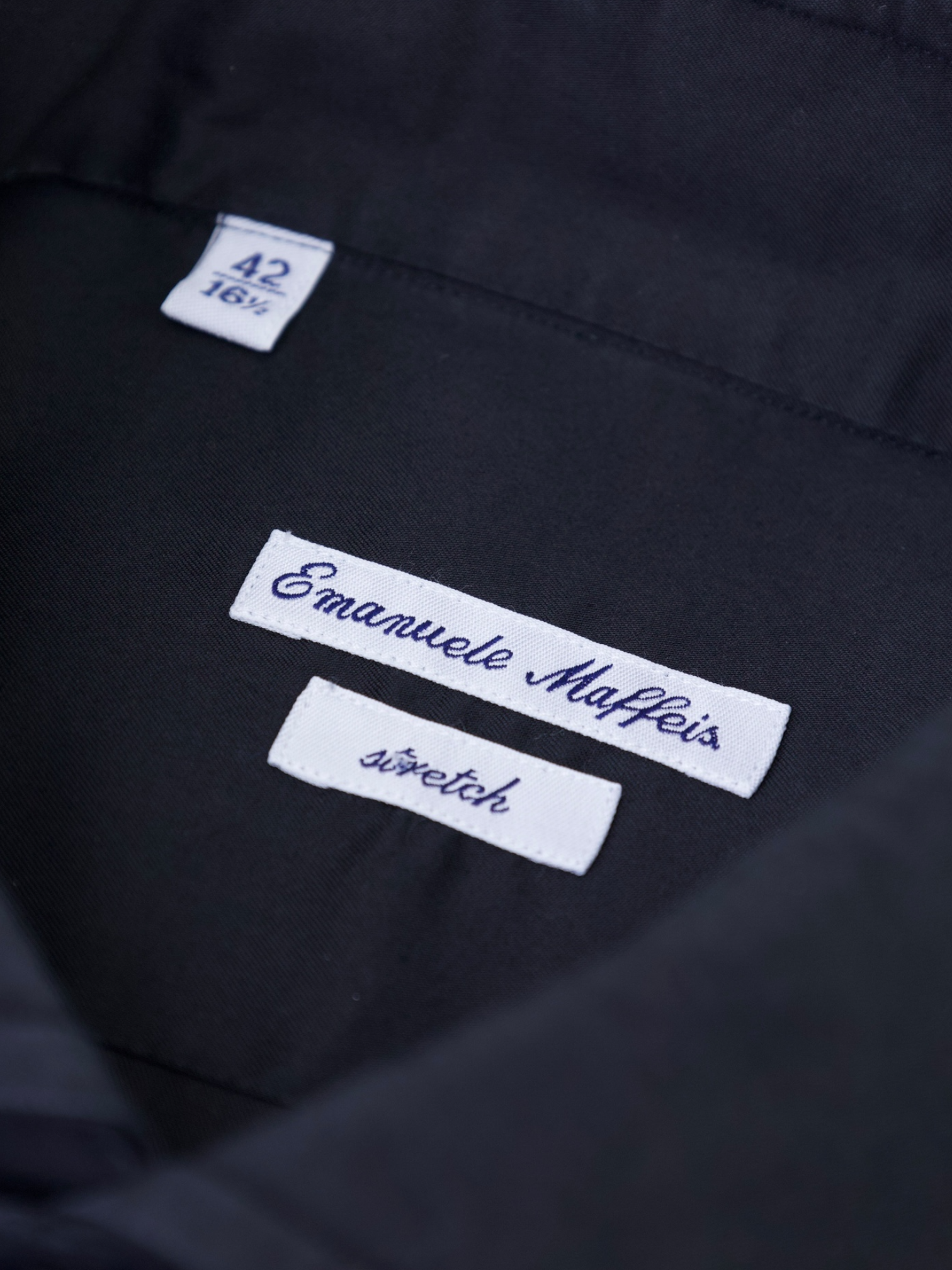 Emanuele Maffeis Black Cotton Stretch Shirt