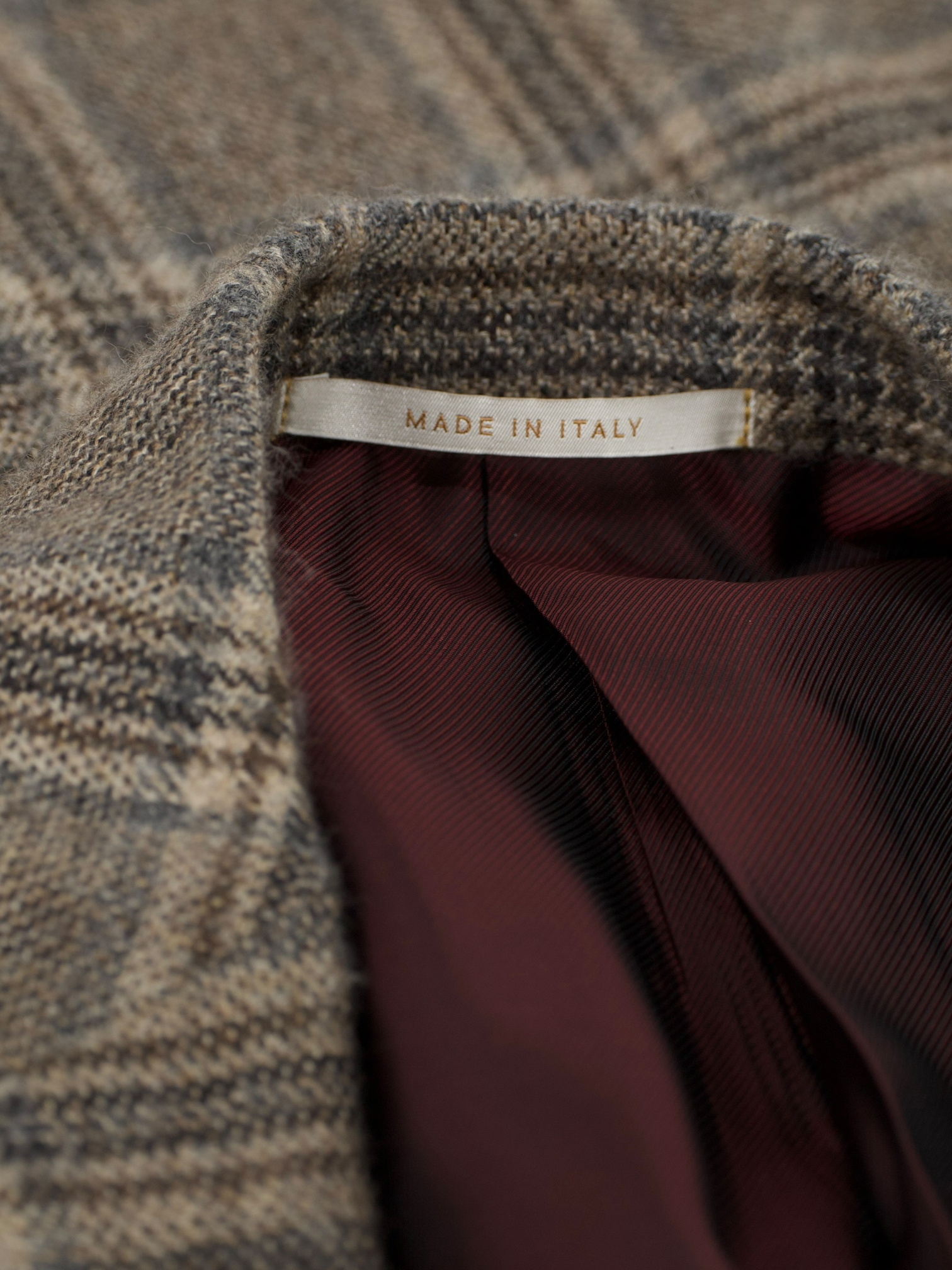 Pal Zileri Taupe Pure Plushy-Cashmere Tartan "MCMLXXX" Jacket