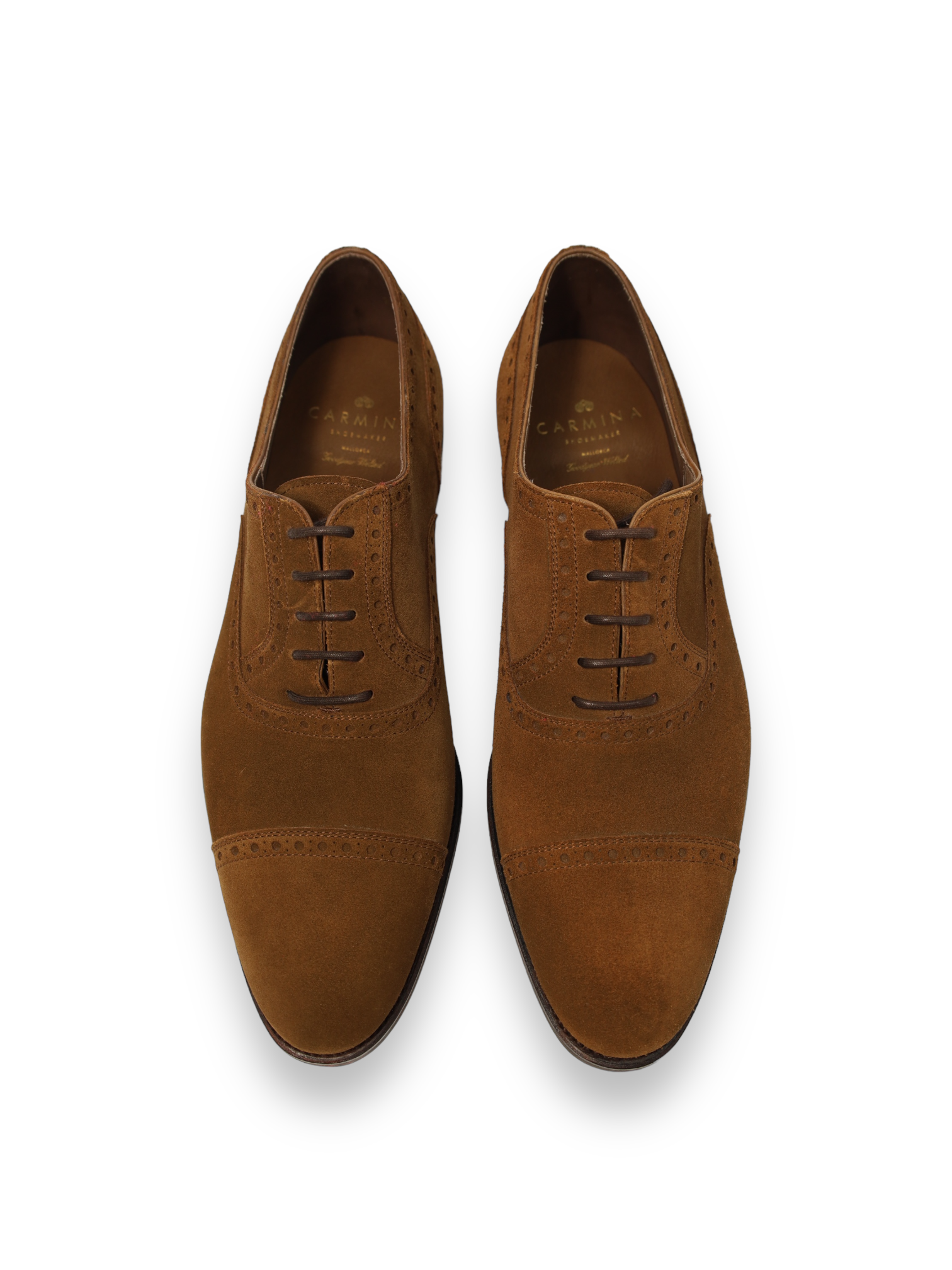 Carmina Brown Suede Cap Toe Oxford Lace-ups