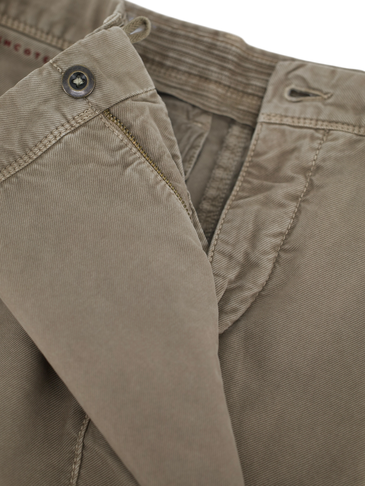 Incotex Khaki Cotton Twill Slim Fit Chino