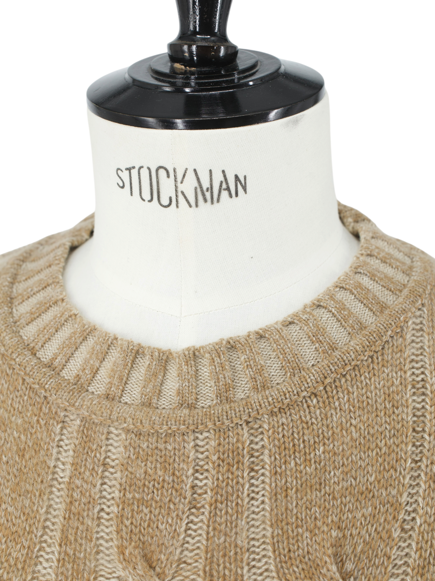 Loro Piana Light Brown Baby-Cashmere Cable-Knit Roundneck