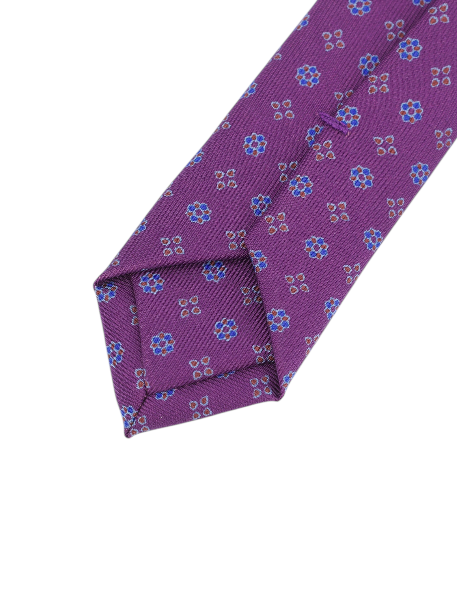E.Marinella Purple & Red Silk Geometric Tie
