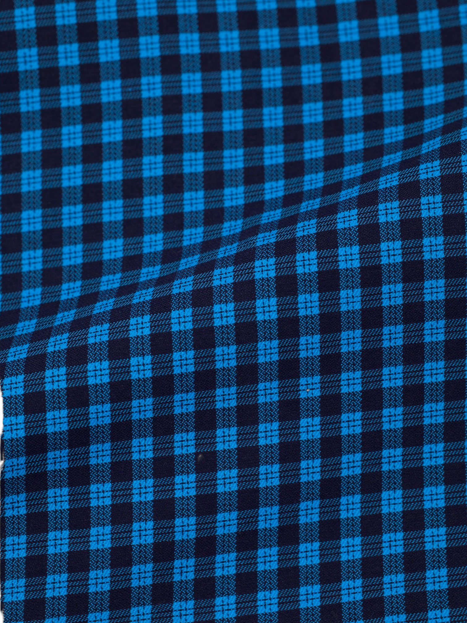 Kiton Petrol & Navy Fine-Cotton Gingham Check Shirt