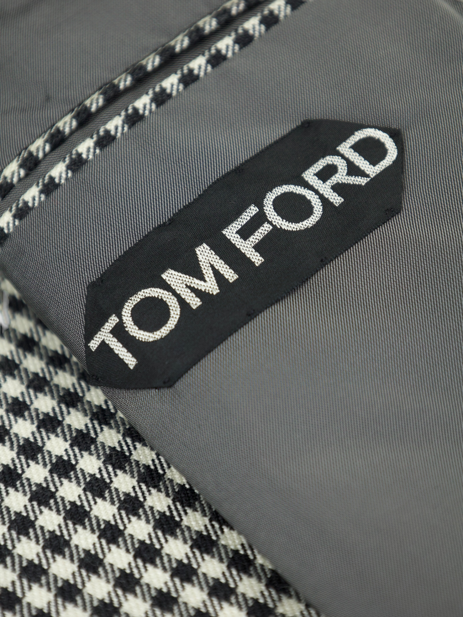 Tom Ford Black & White Wool & Silk Gingham-Check Regency Jacket