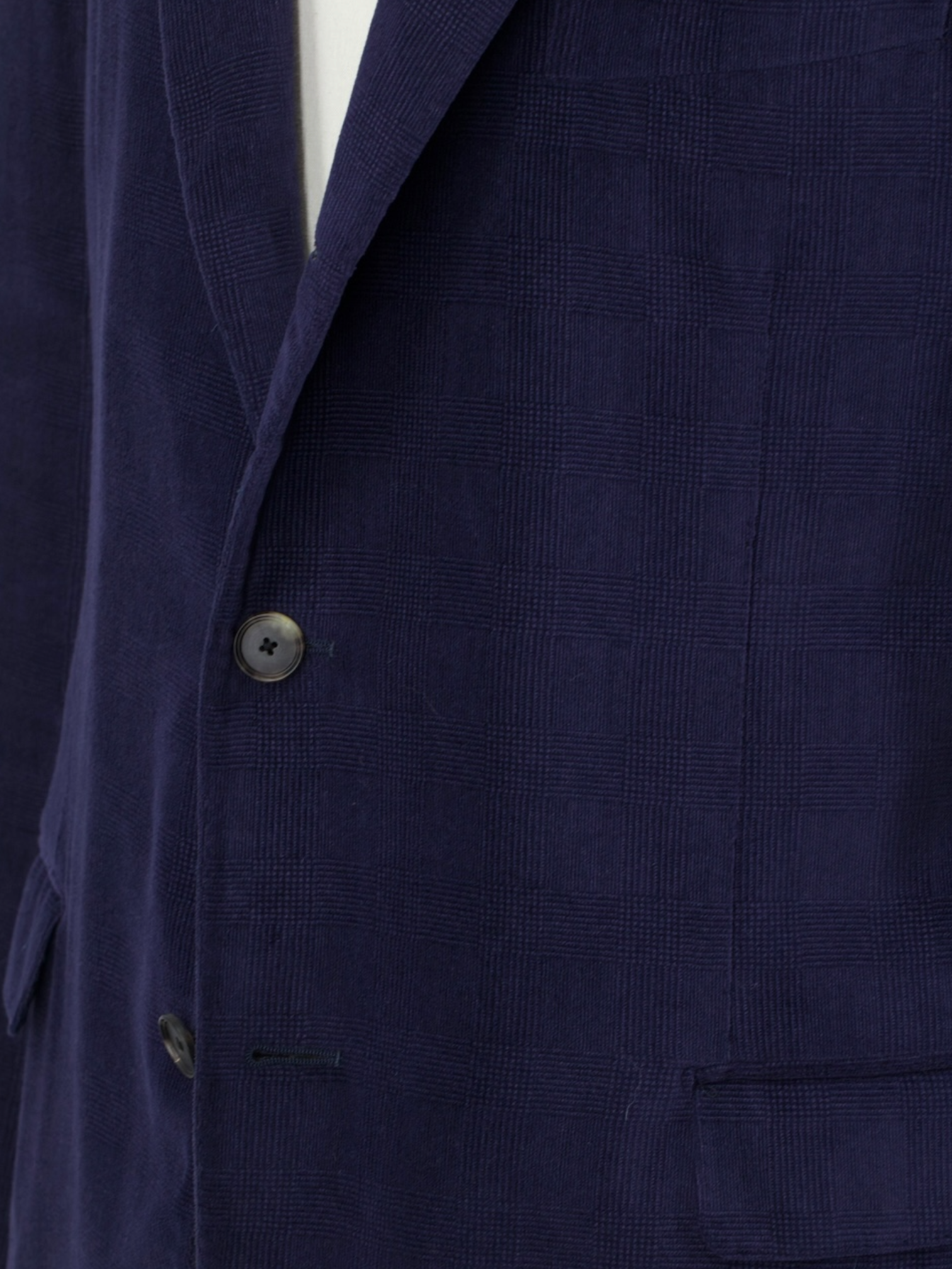 Caruso Dark Purple Pure Cotton-Velvet Shadow-Check Jacket