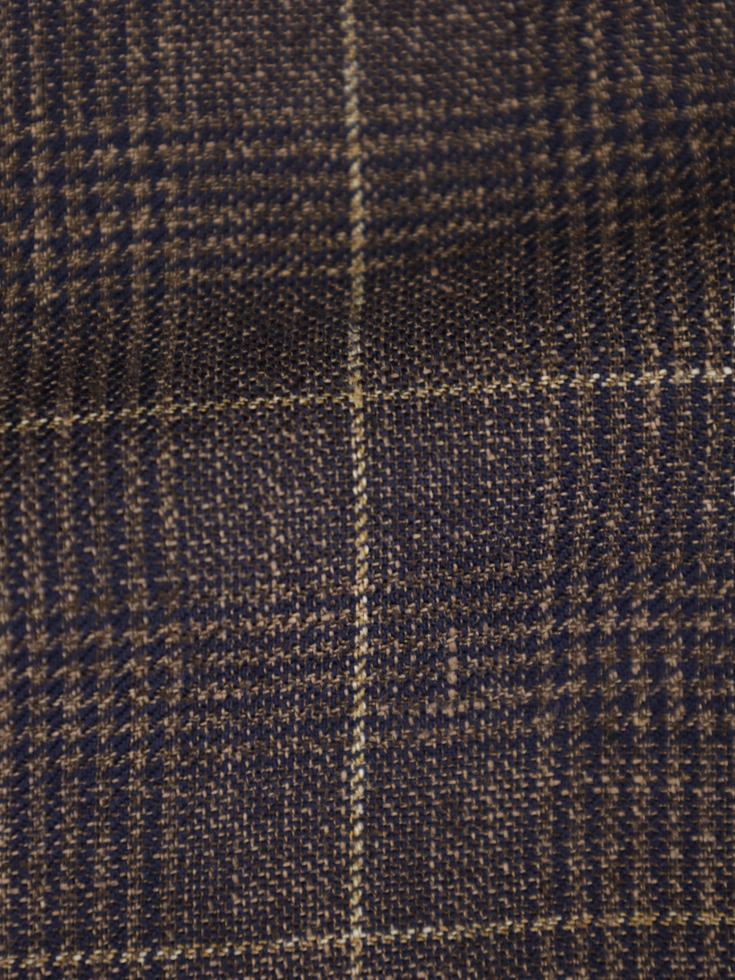 Caruso Brown Linen, Cashmere & Silk Prince of Wales Jacket