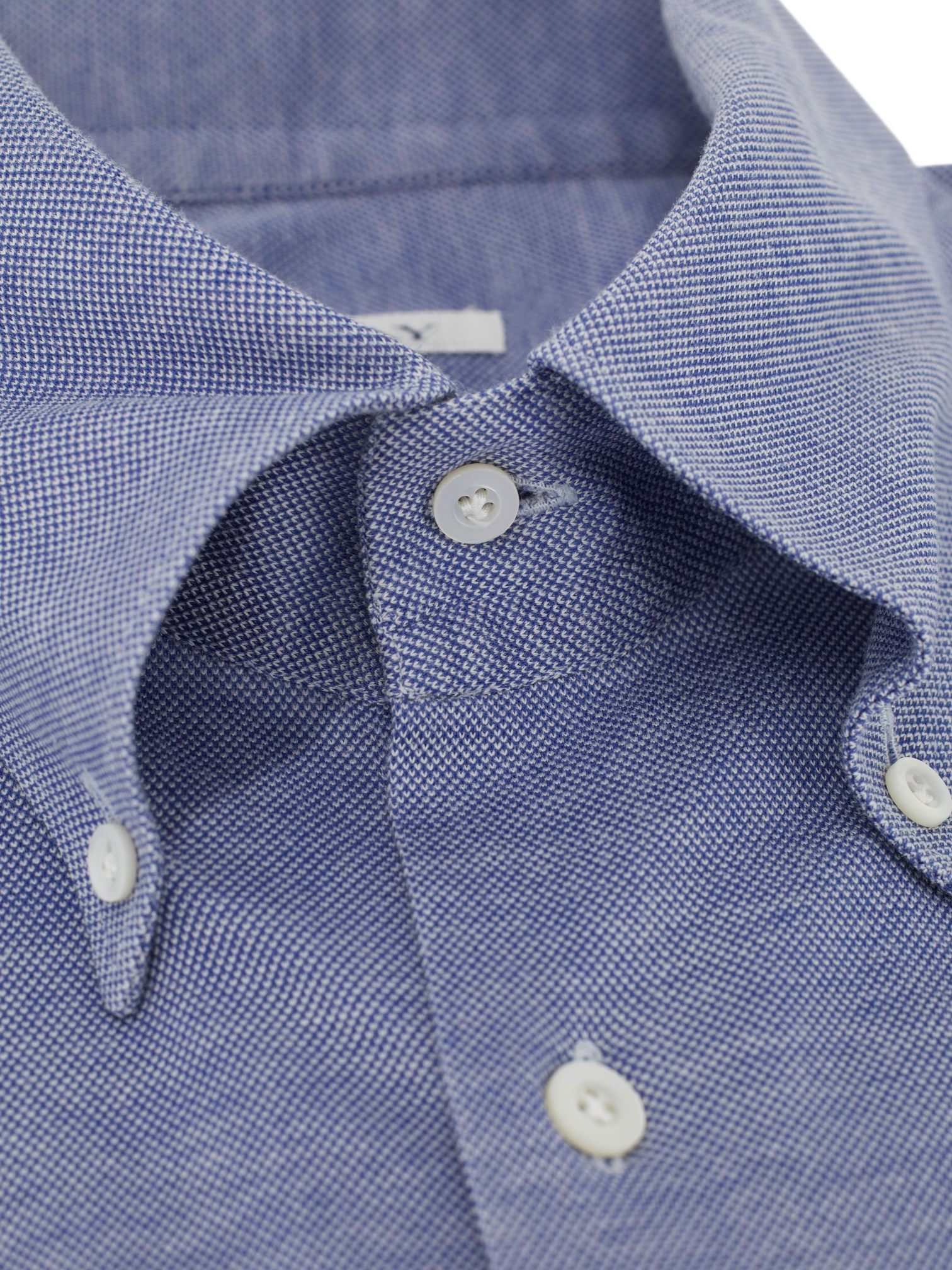 Fray Light Blue Cotton Pique Button-Down Collar Shirt