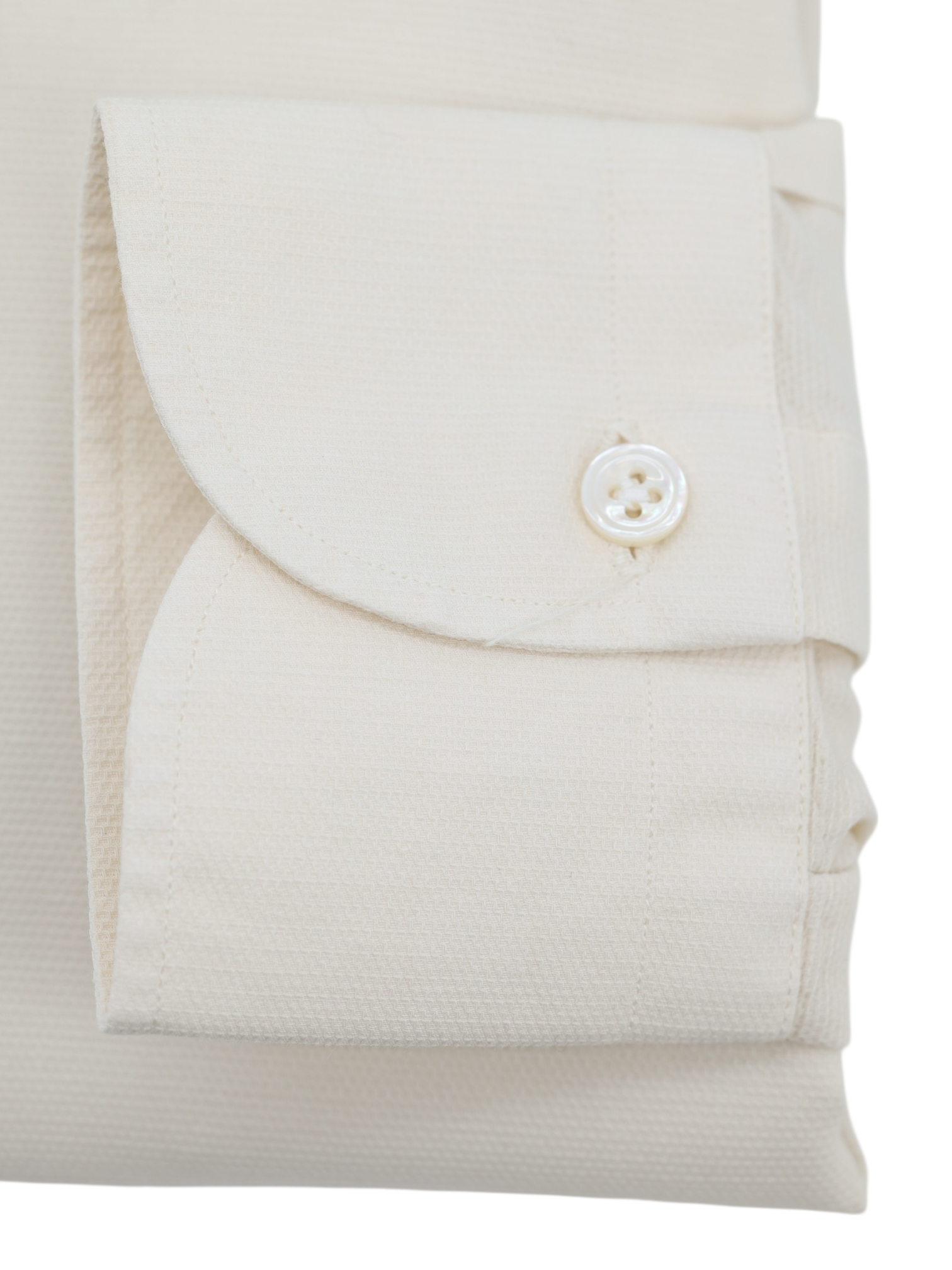 Finamore Ecru Cotton Micro-Pattern Shirt