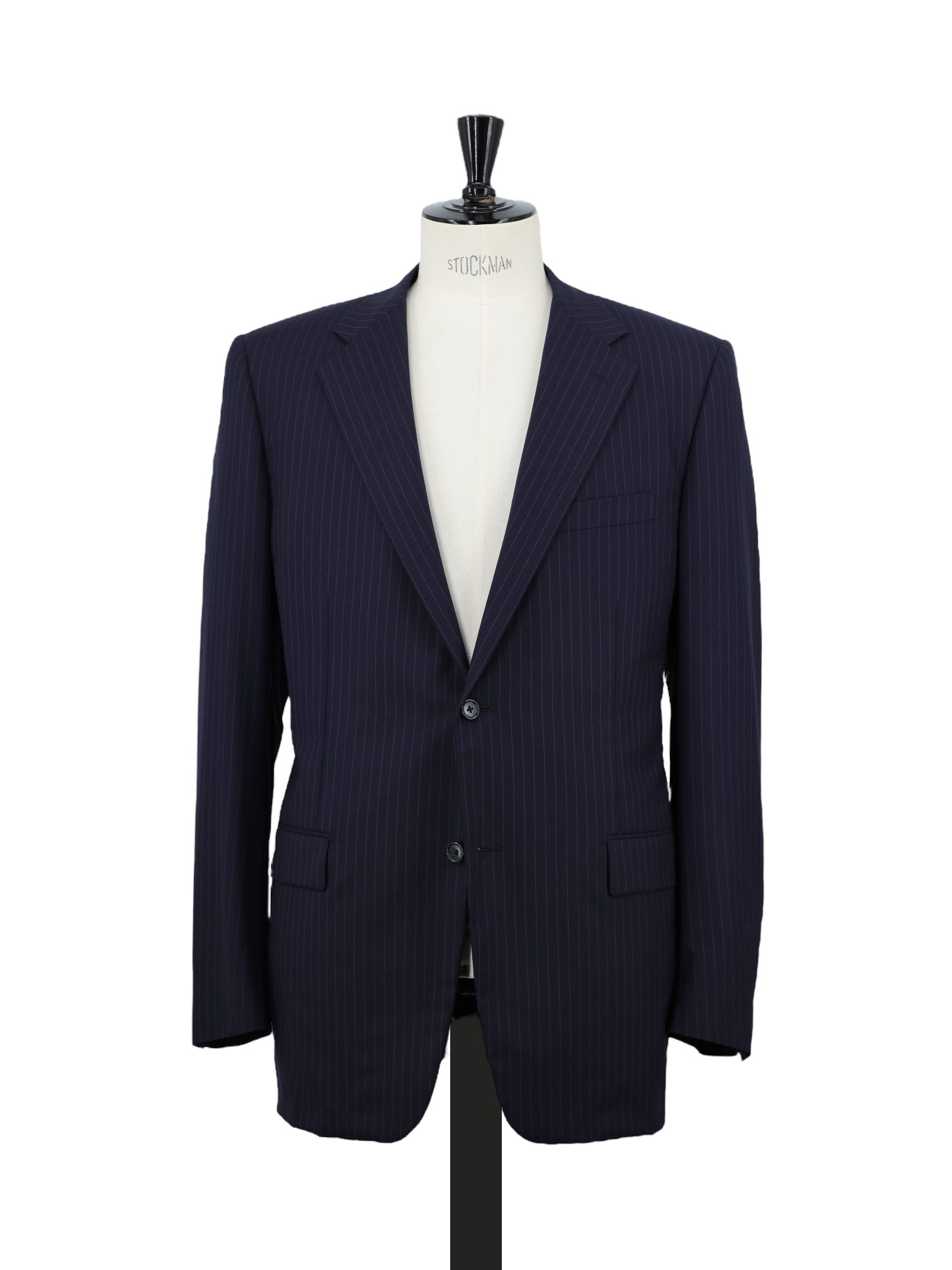 Corneliani Dark Blue Super 150's Pinstripe Lungo Suit