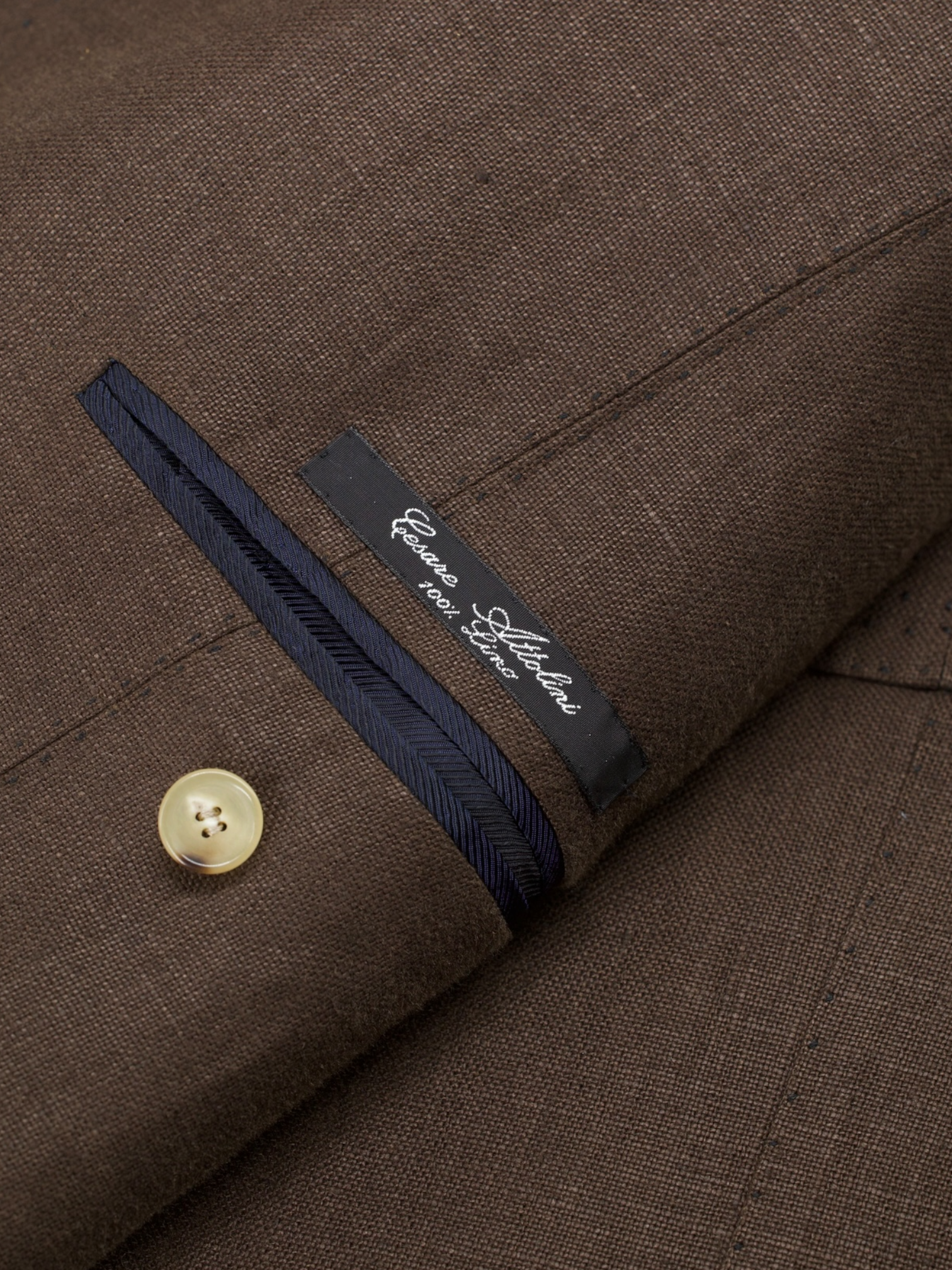 Cesare Attolini Dark Brown Pure-Linen Sartorial Sahariana-Jacket