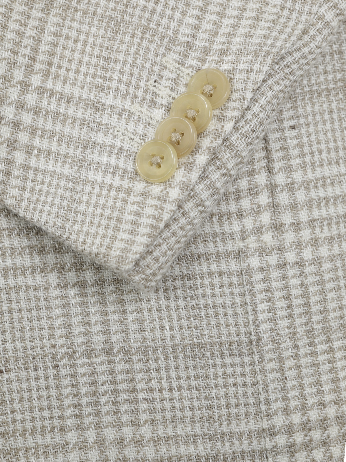 Corneliani Greige Wool & Linen Prince of Wales Jacket