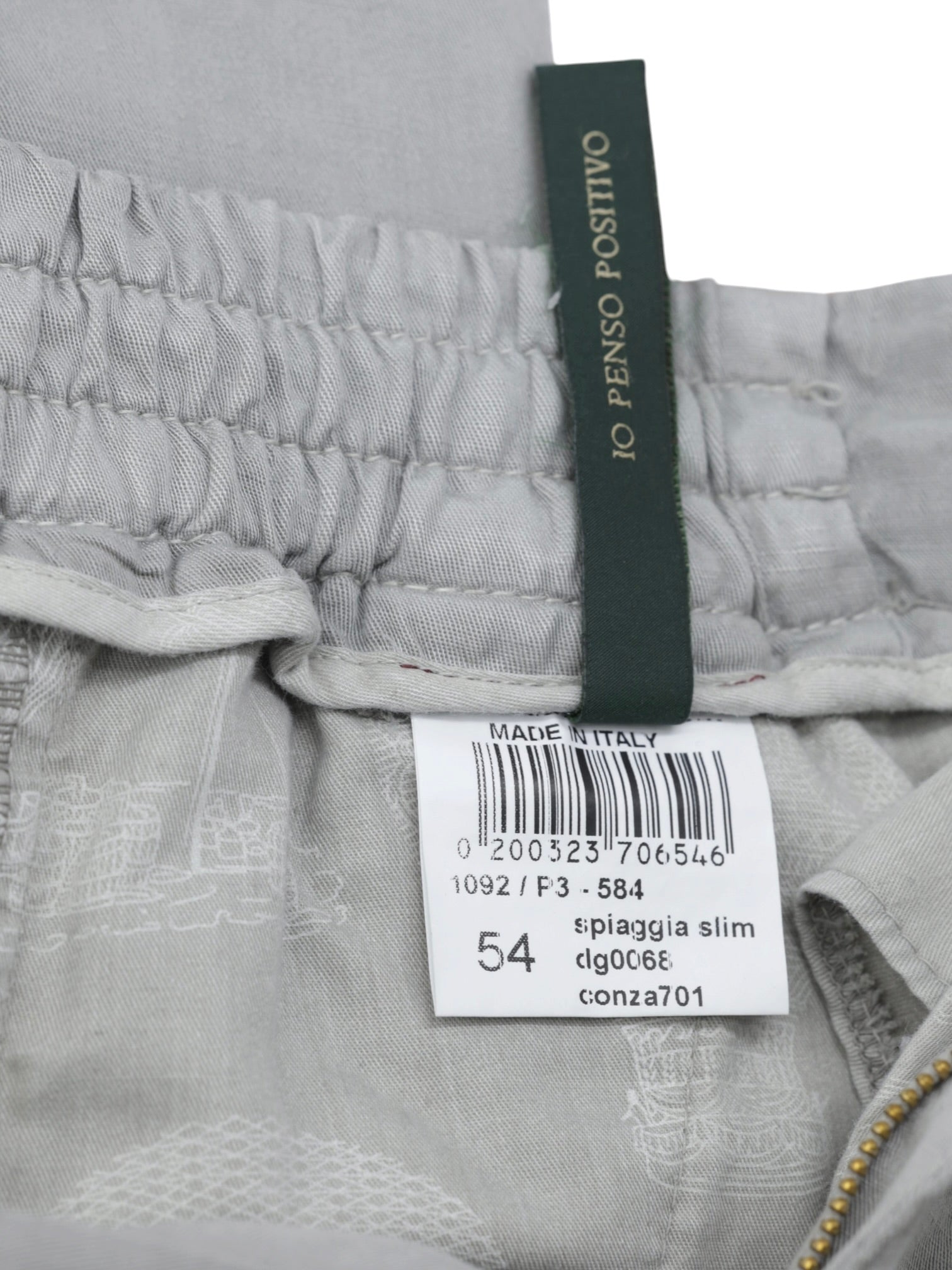 Berwich Light Grey Lyocell & Linen Drawstring Trousers