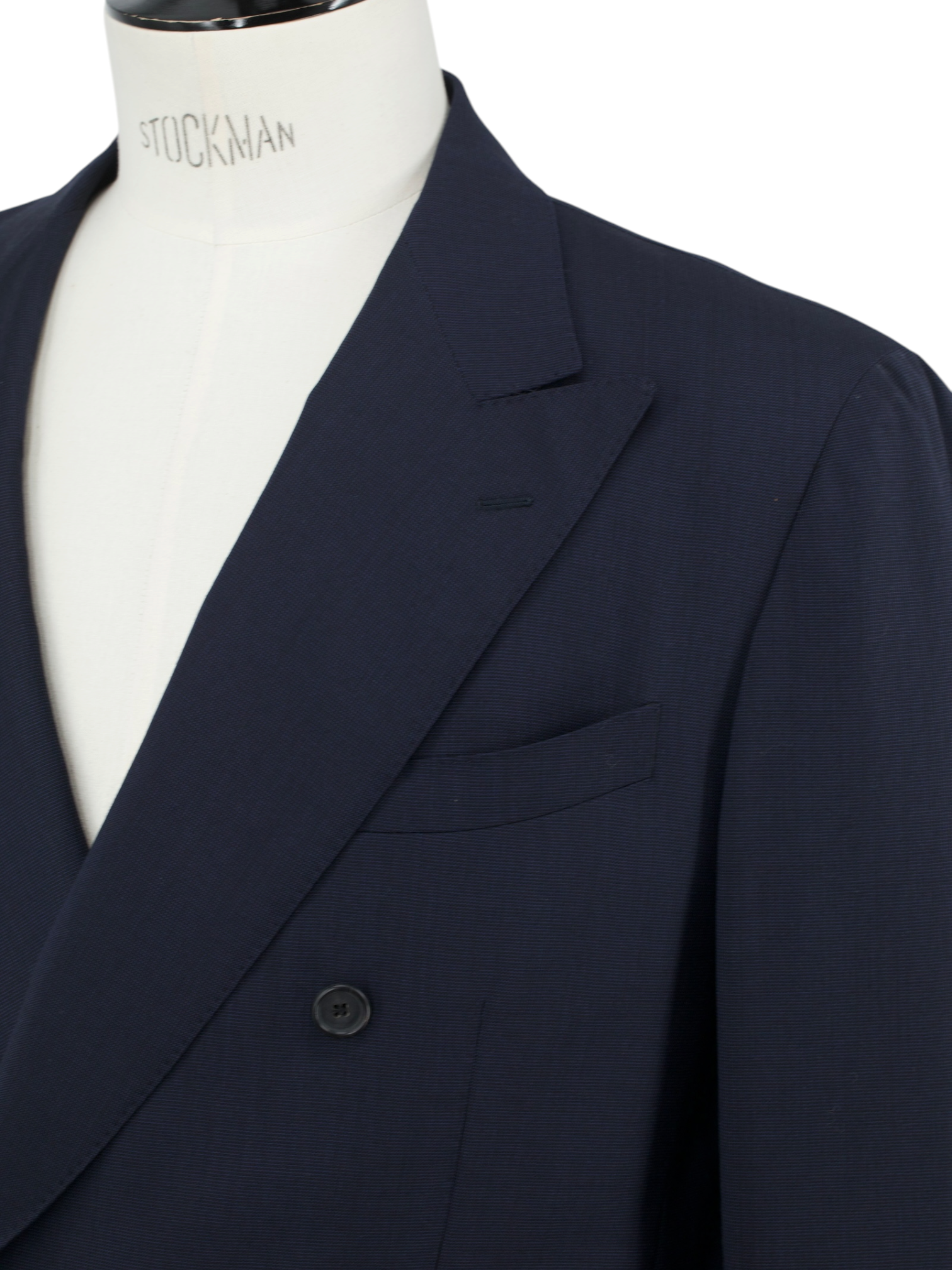 Caruso Navy Double Breasted Super 110's Pinpoint Suit
