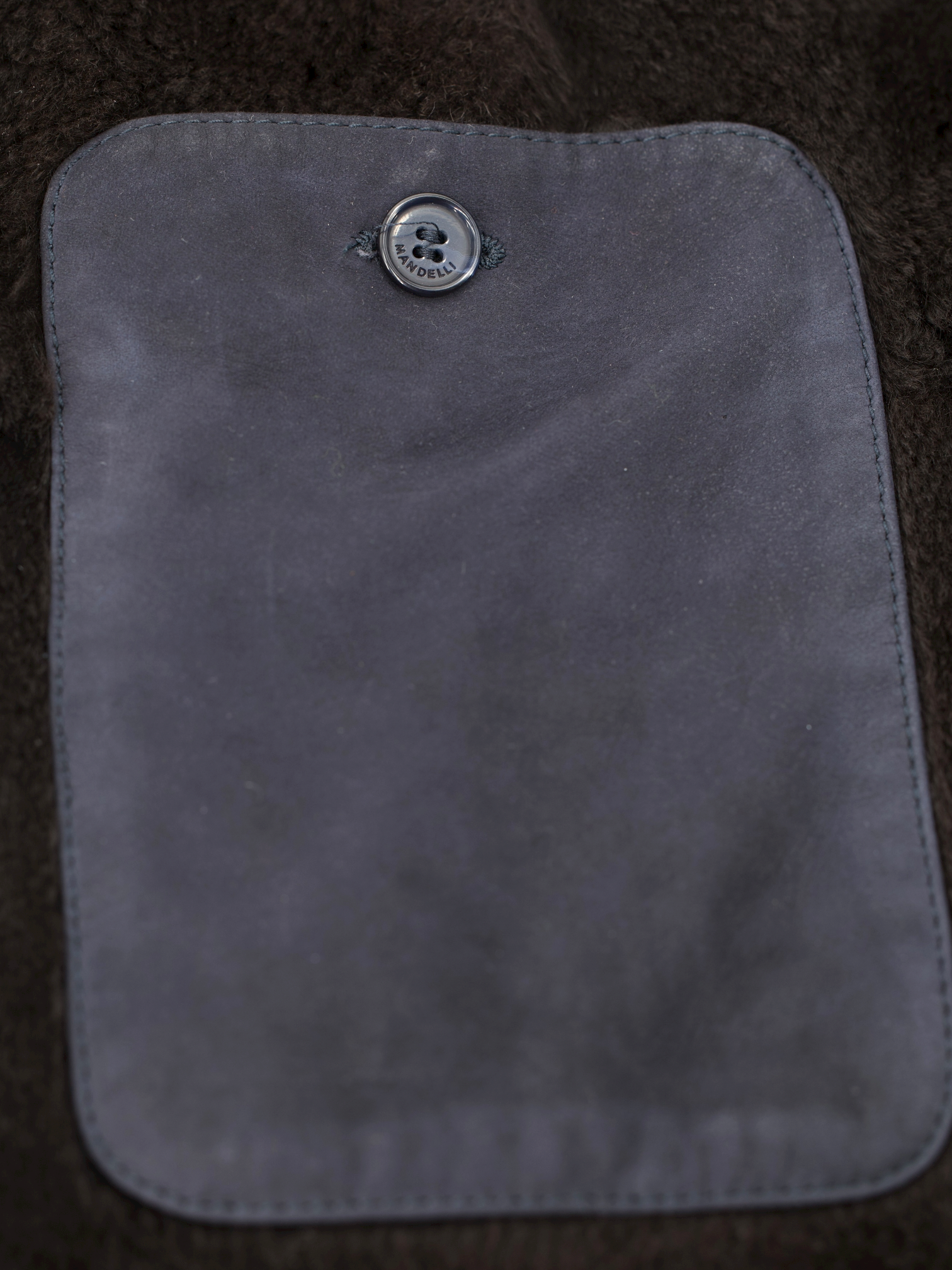 Mandelli Navy Storm System & Rabbit-Fur Lining Overcoat