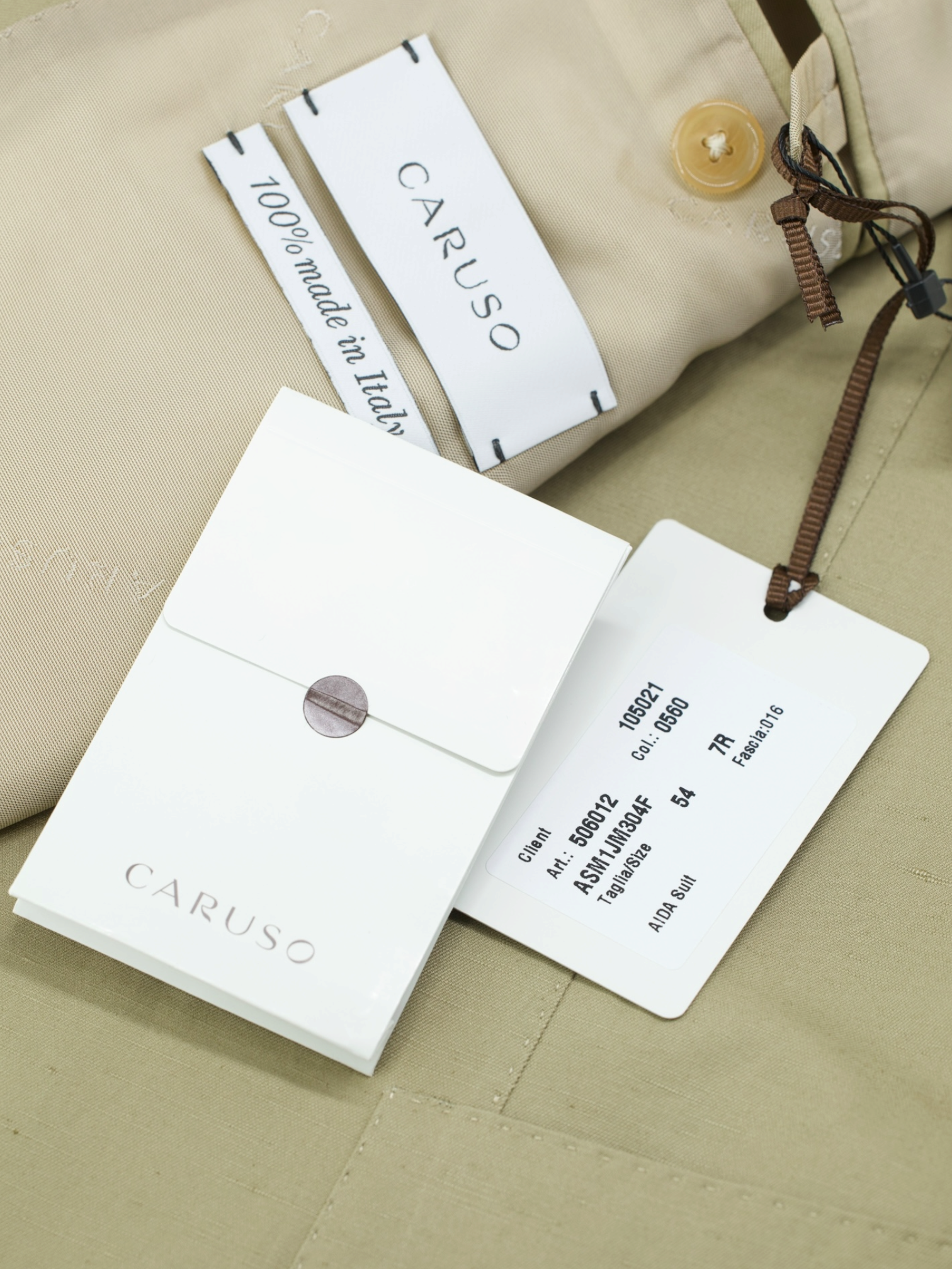 Caruso Khaki Cotten & Linen Aida Summer Suit