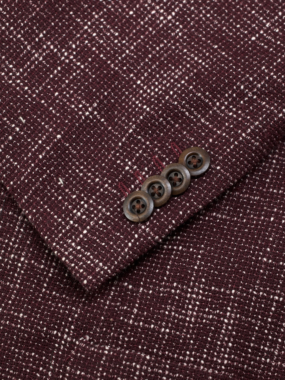 Corneliani Oxblood & White Speckled Wool, Cotton & Stretch "Gate" Jacket