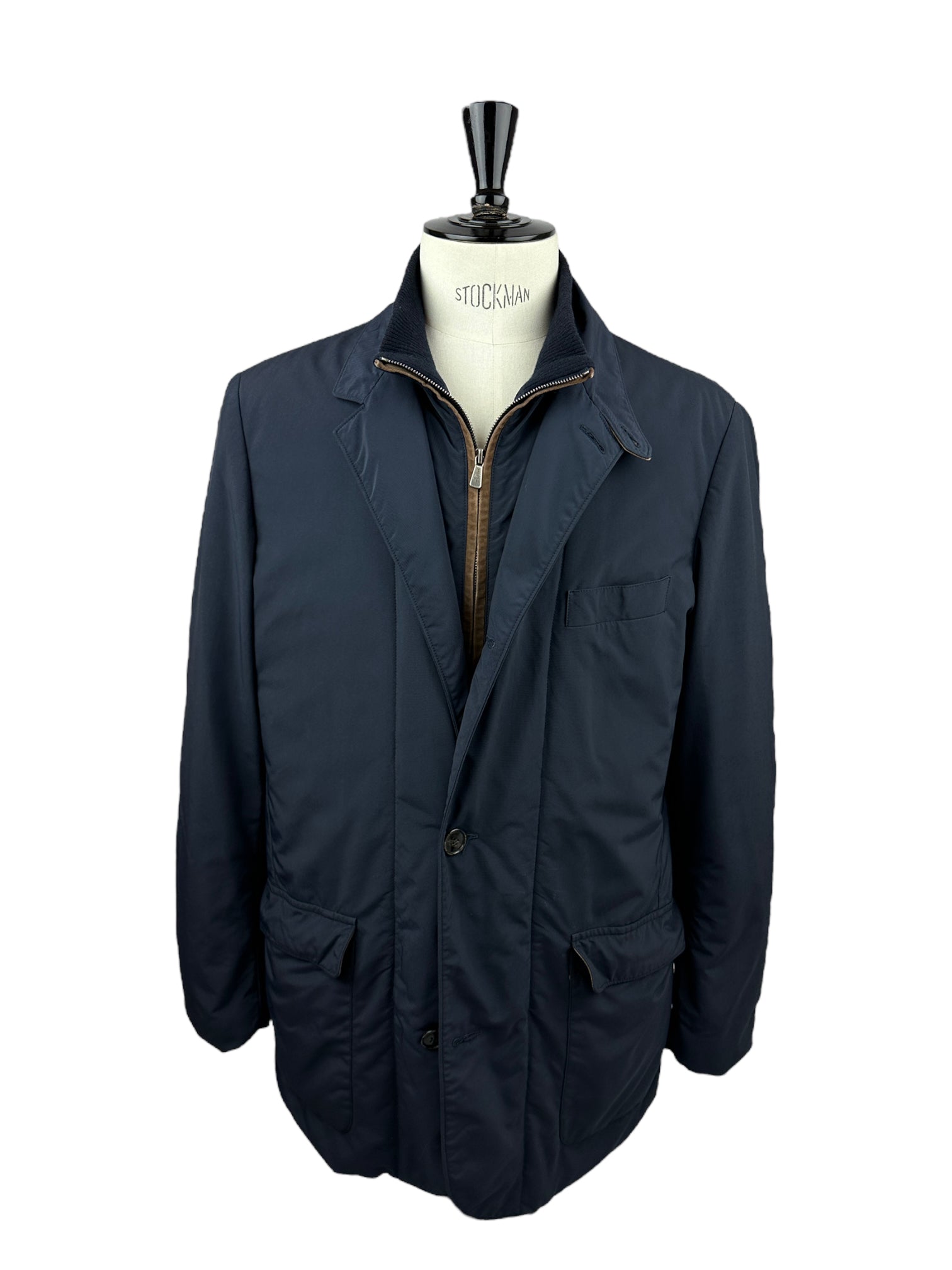 Loro Piana Navy Storm System Car Coat