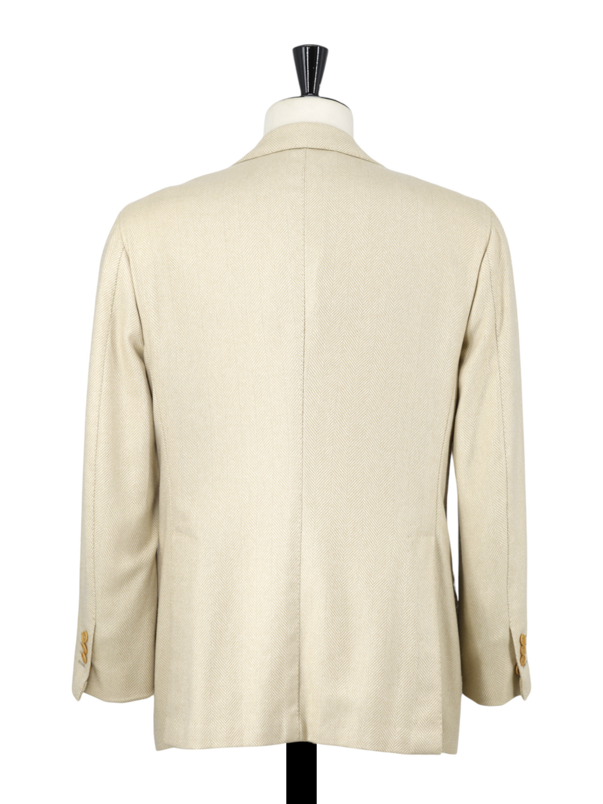 Luigi Borrelli Beige Heavyweight-Cashmere Herringbone Jacket