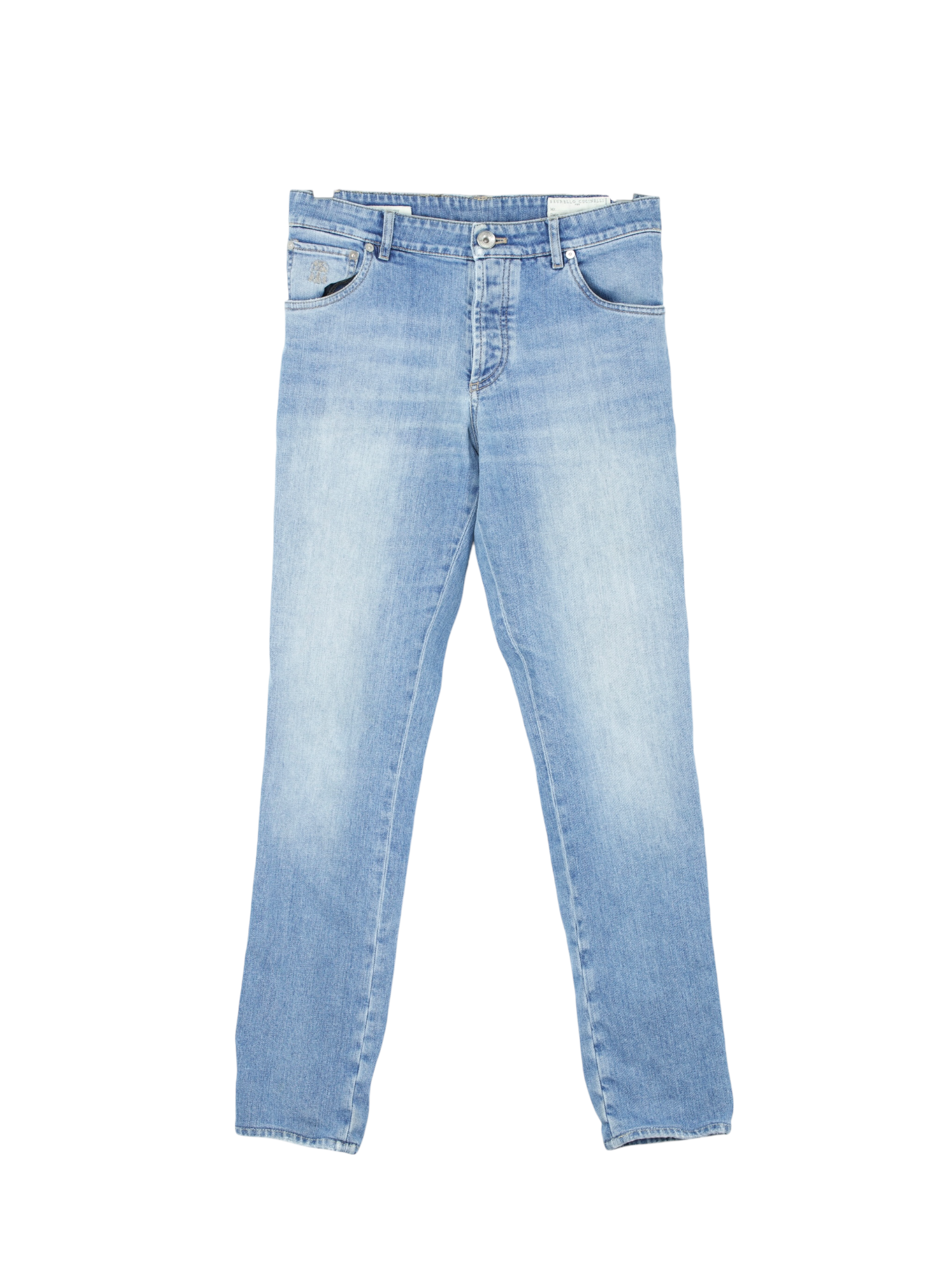 Brunello Cucinelli Light Blue Cotton-Stretch Skinny-Fit Jeans