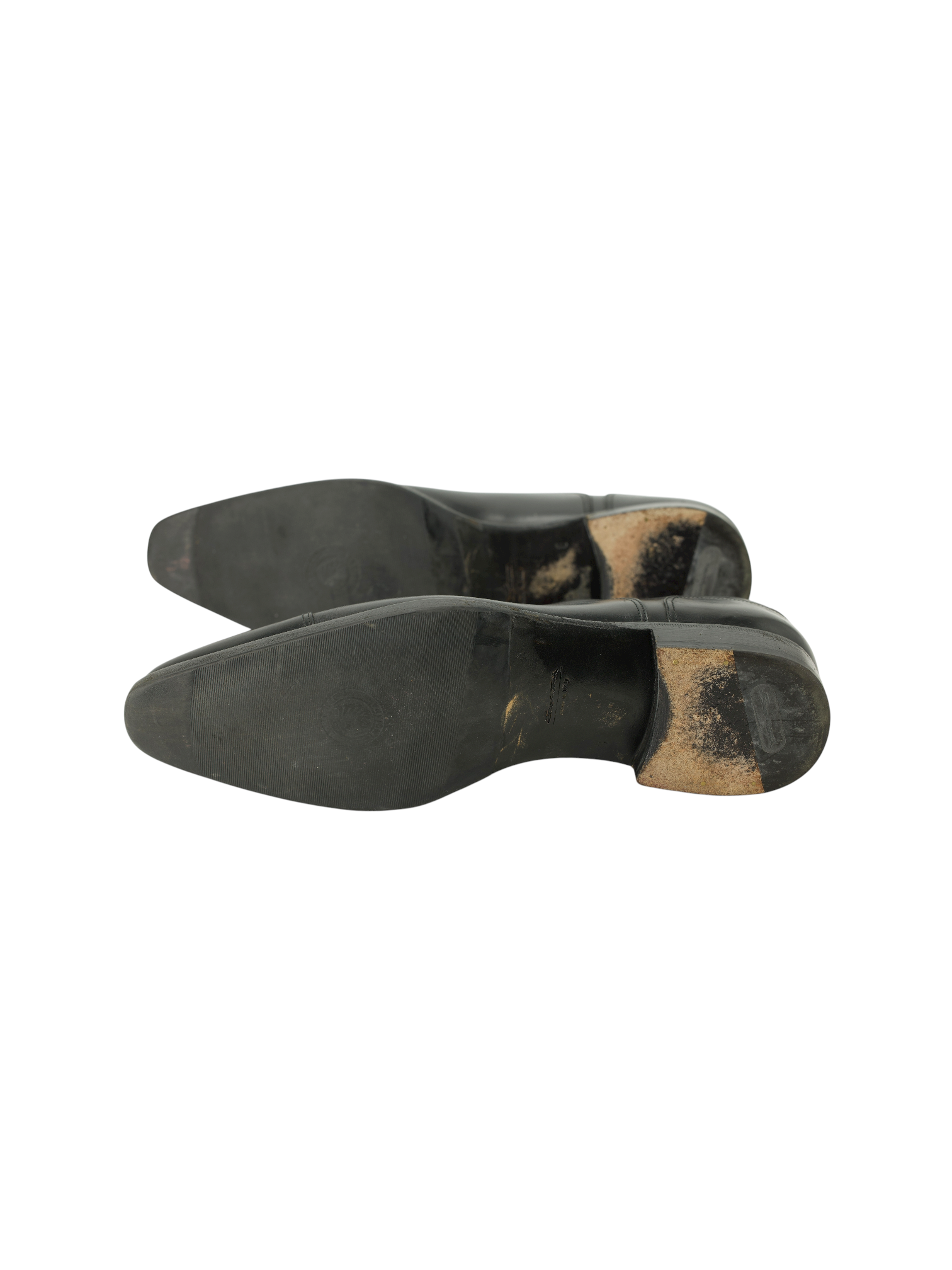 Santoni Black Calfleather Captoe Ofxord Lace-Ups