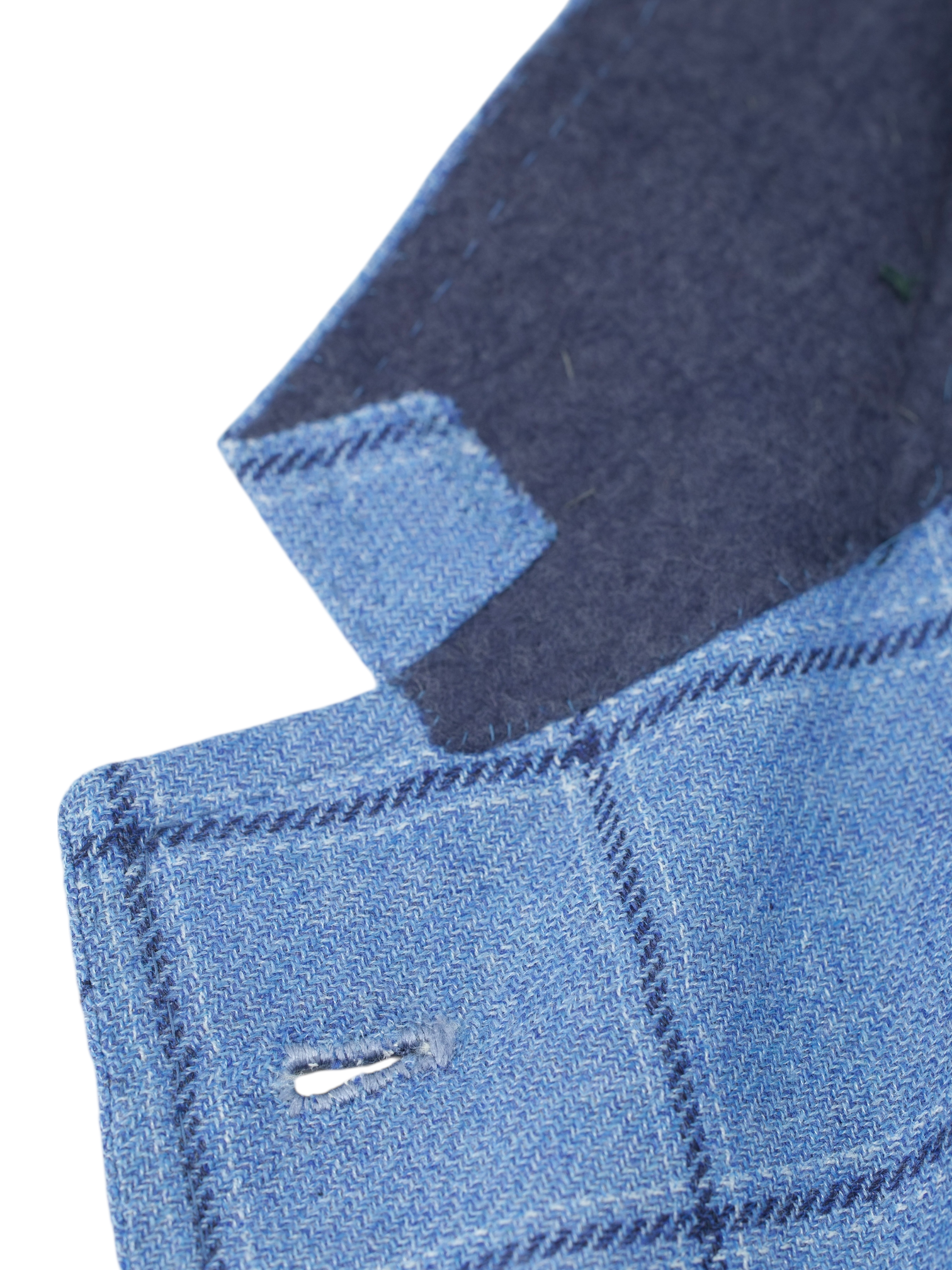 Orazio Luciano Light Blue Cashmere & Silk Windowpane Jacket
