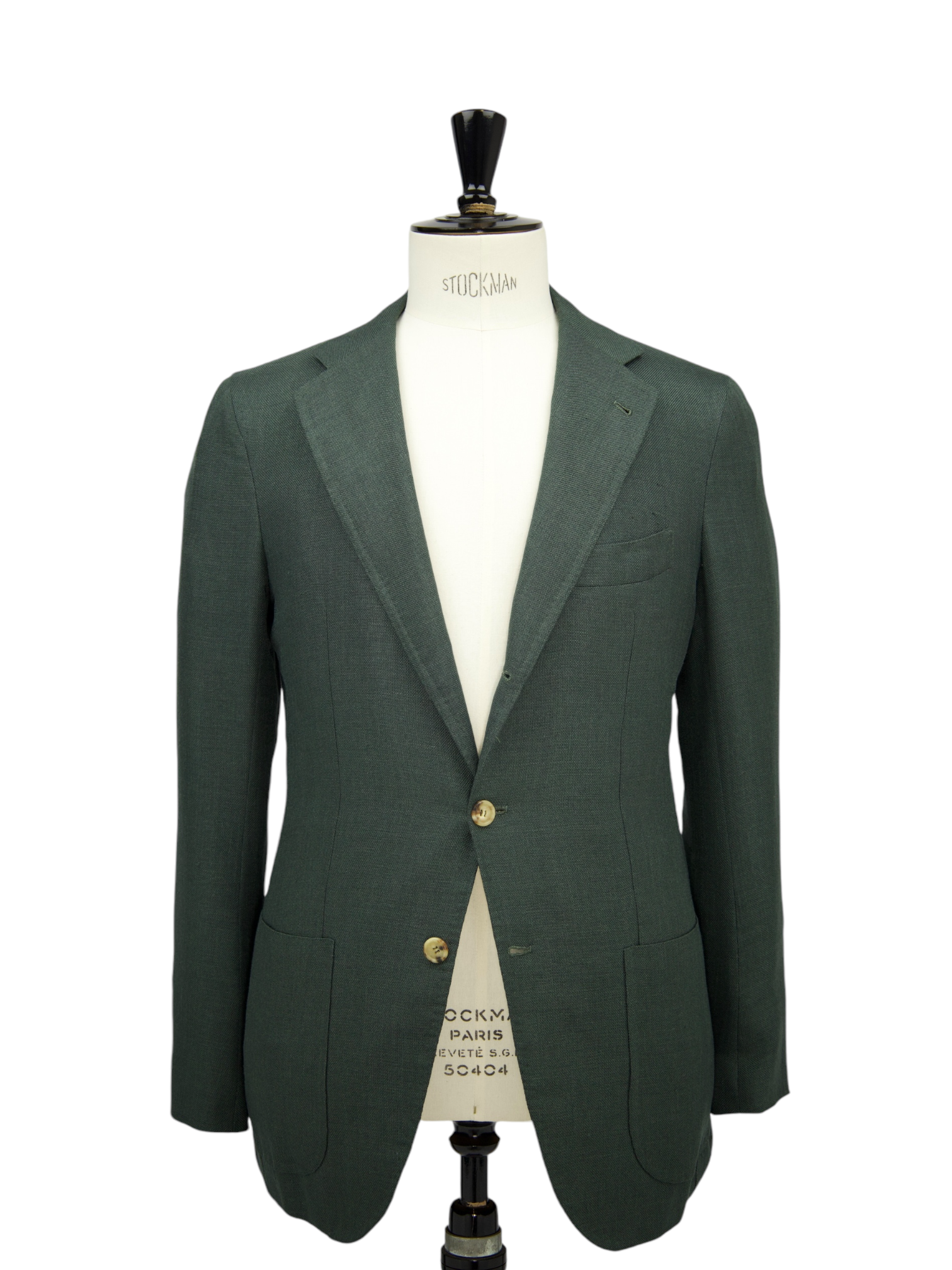 Orazio Luciano Green Wool, Silk & Linen Hopsack Jacket
