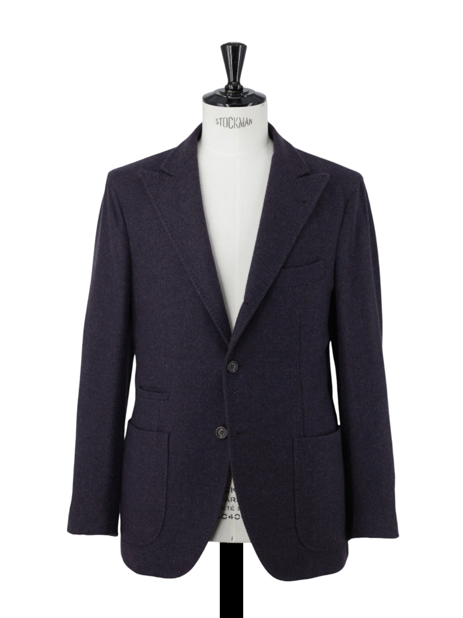 Brunello Cucinelli Aubergine Cashmere & Wool Peak-Lapel Jacket