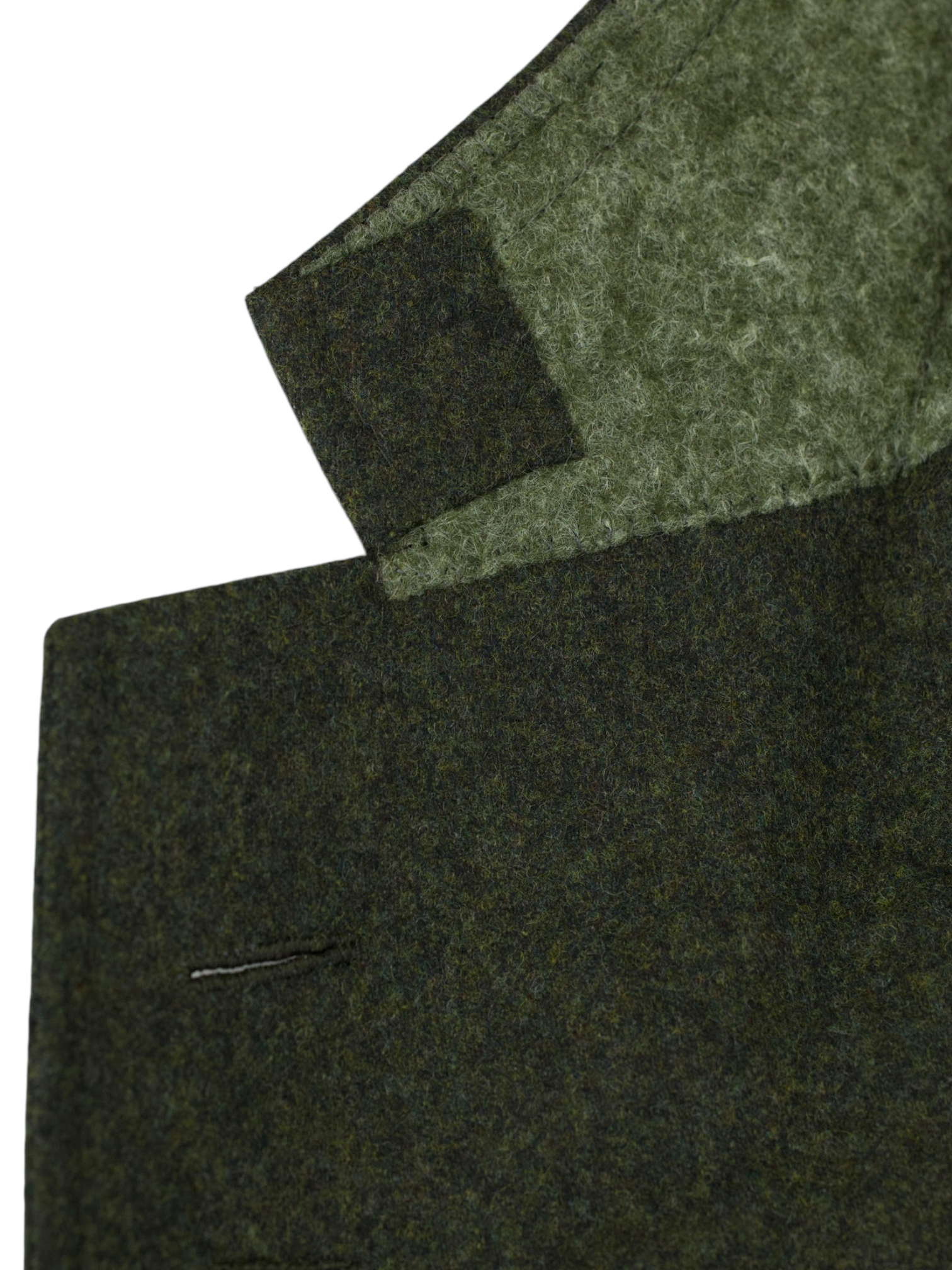Caruso Olive Green Wool & Cashmere Flannel Aida Jacket