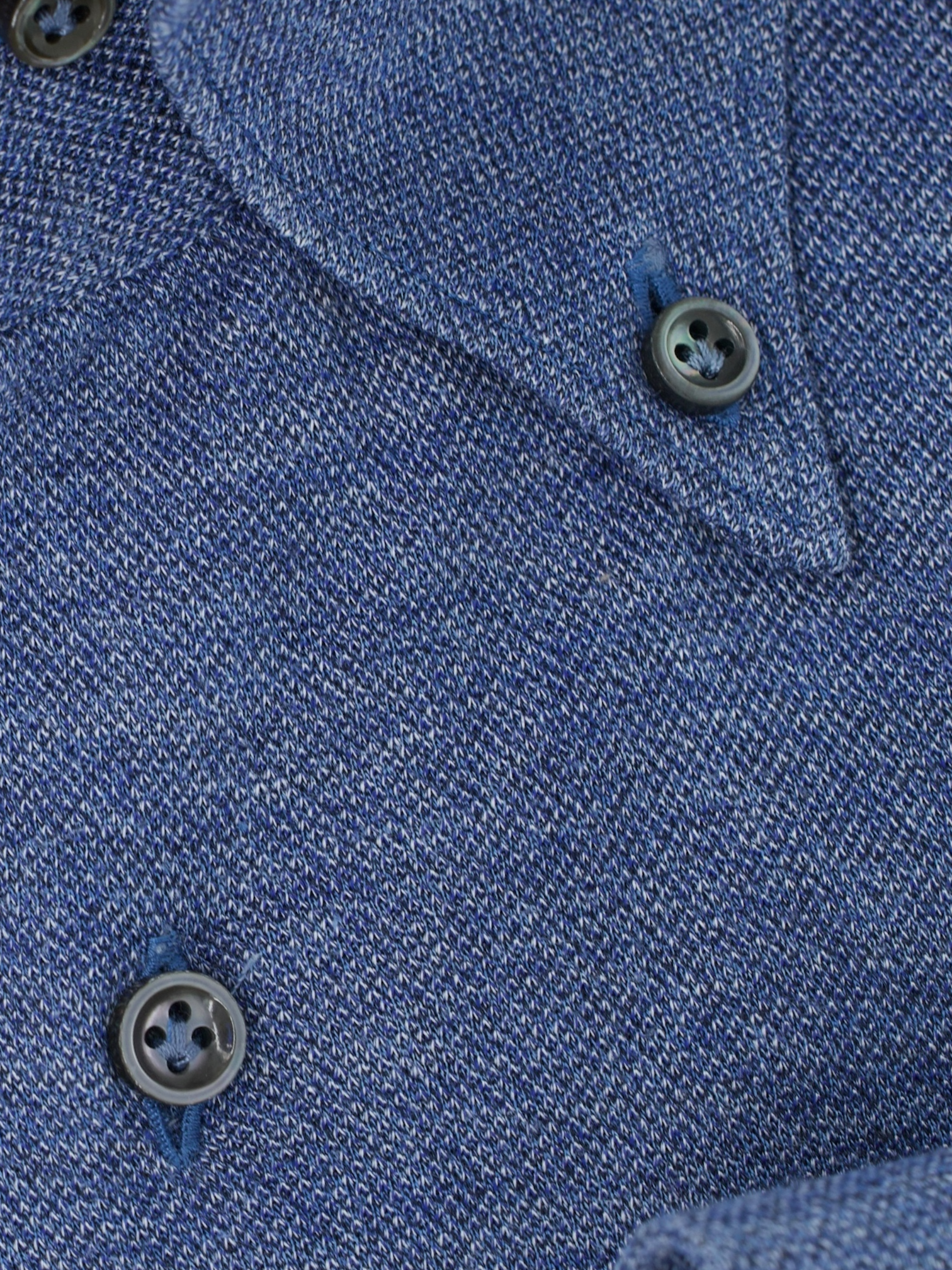 Fray Blue Cotton Piqué Knitted Button-Down Shirt