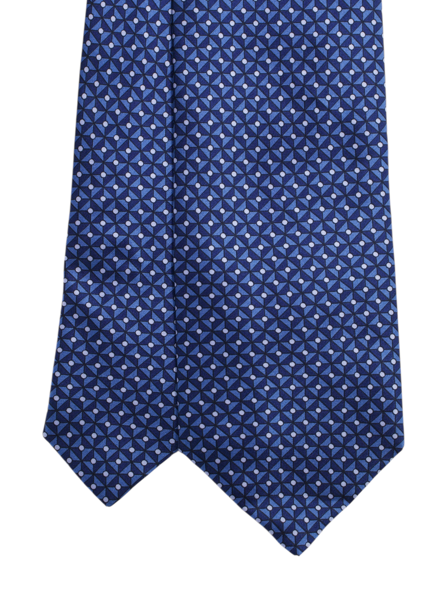 Brioni Royal Blue Madder Silk Geometric Pattern Tie