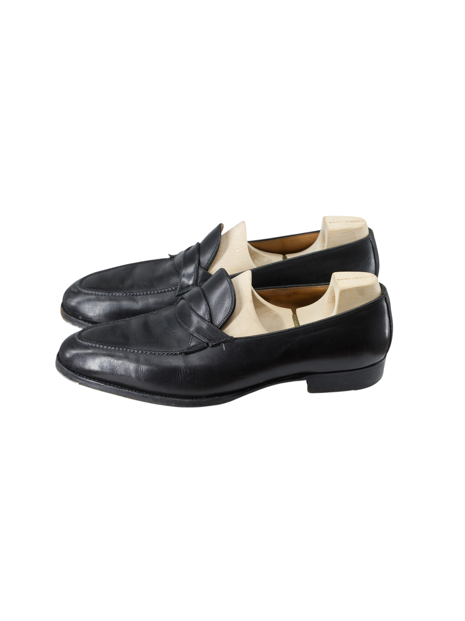 Saint Crispin's Black Calfleather Entwinded-Strap Loafer
