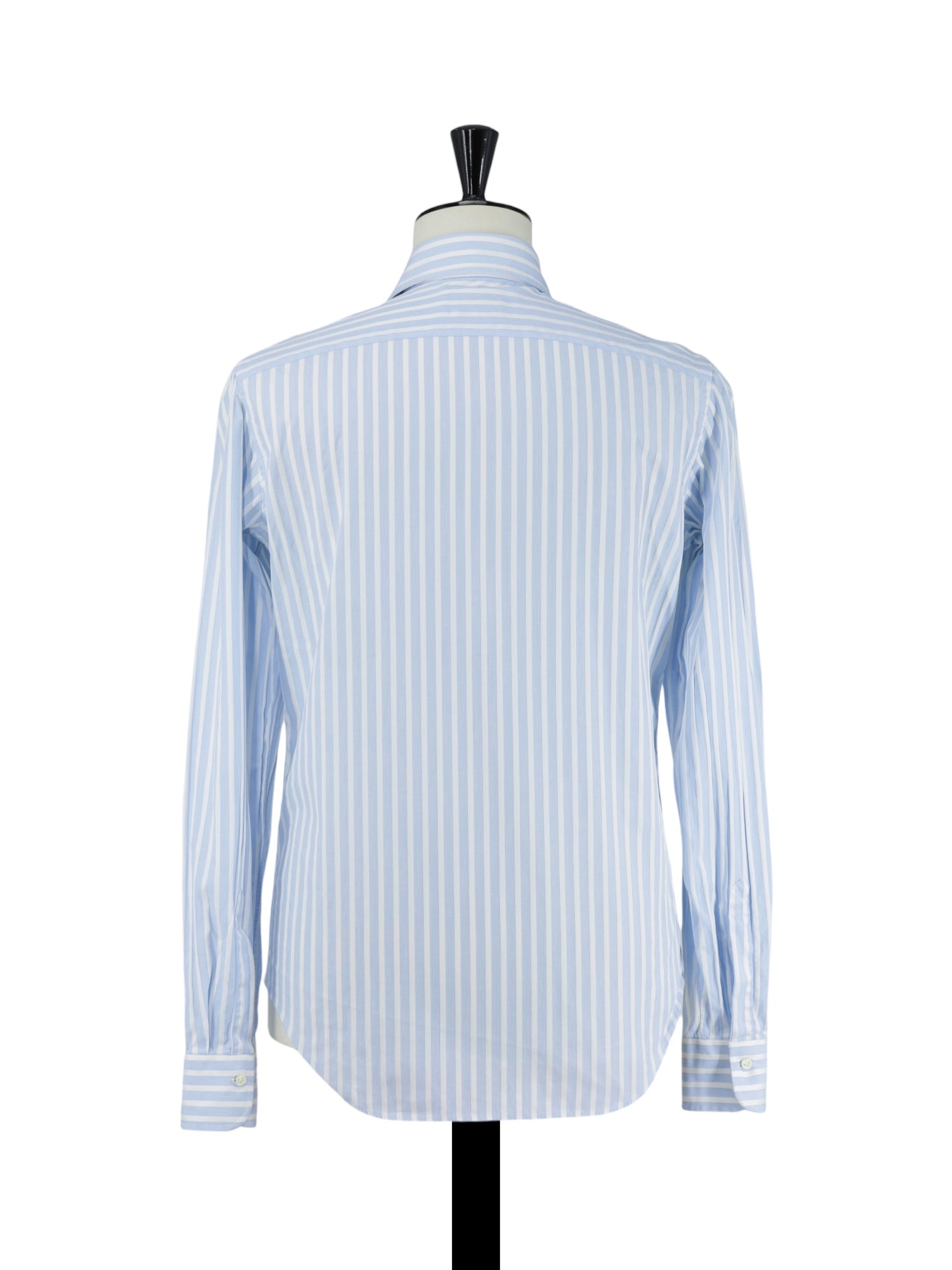 Emanuele Maffeis White & Light Blue Cotton Bengal-Stripe Shirt