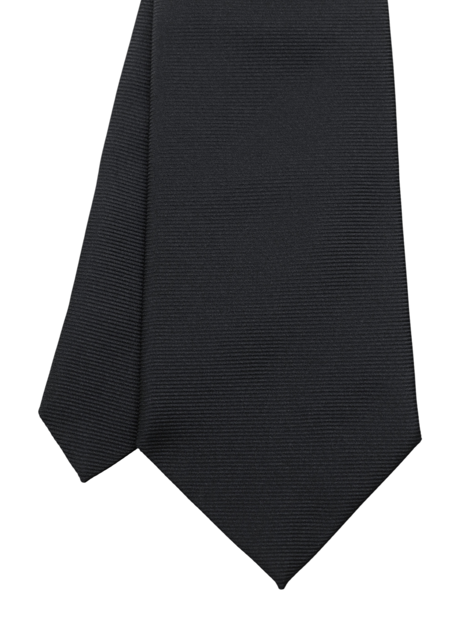 Turnbull & Asser Black Silk Classic Horizontal-Line TIe