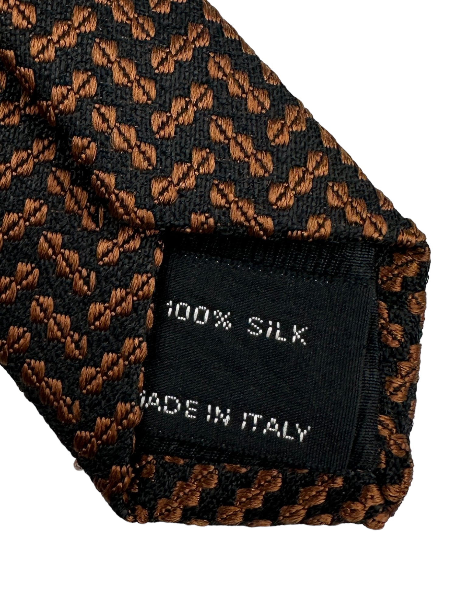 Tom Ford Brown Zig Zag Silk Tie