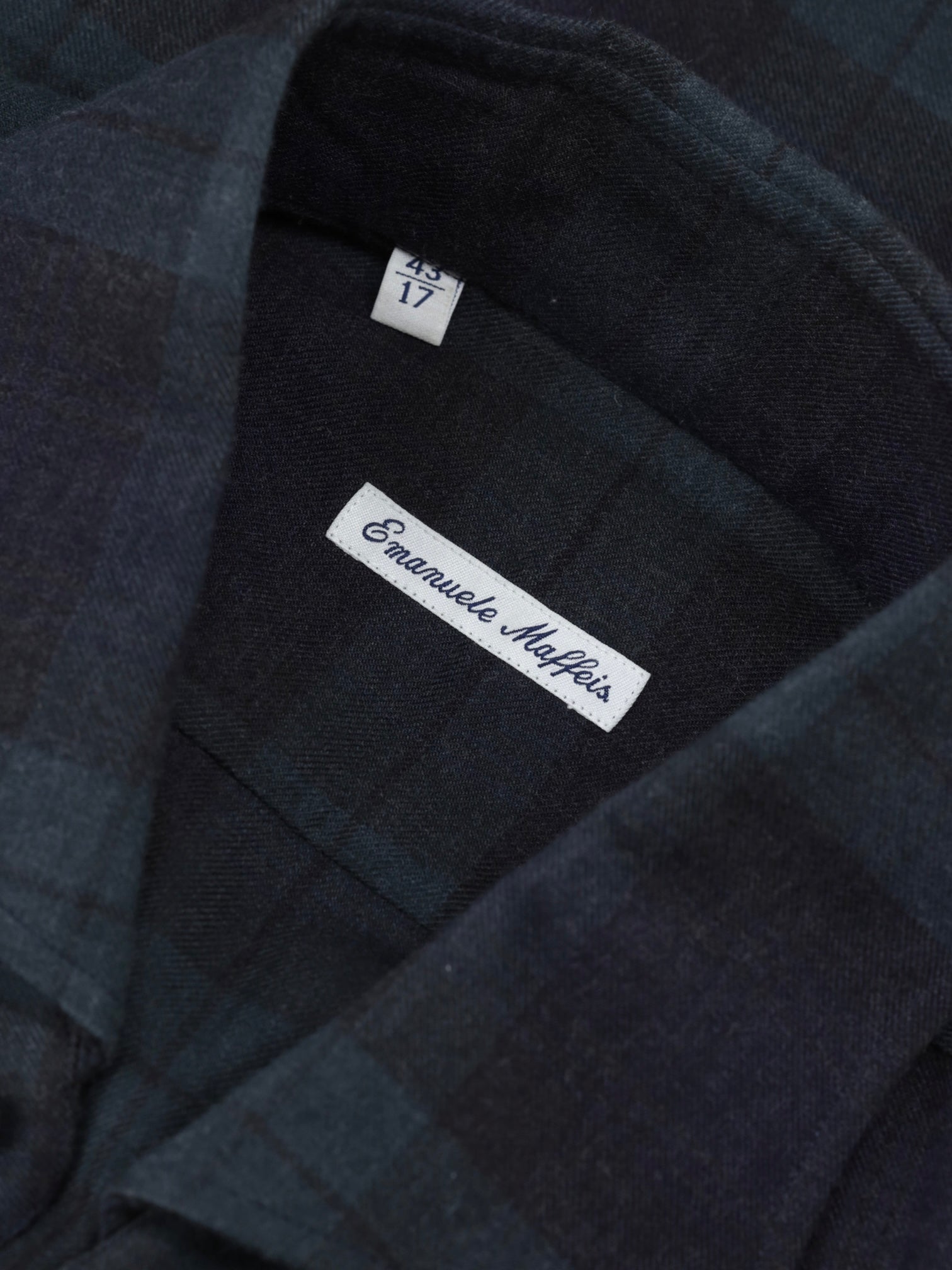 Emanuele Maffeis Black & Racing Green Cotton & Wool Blackwatch Shirt