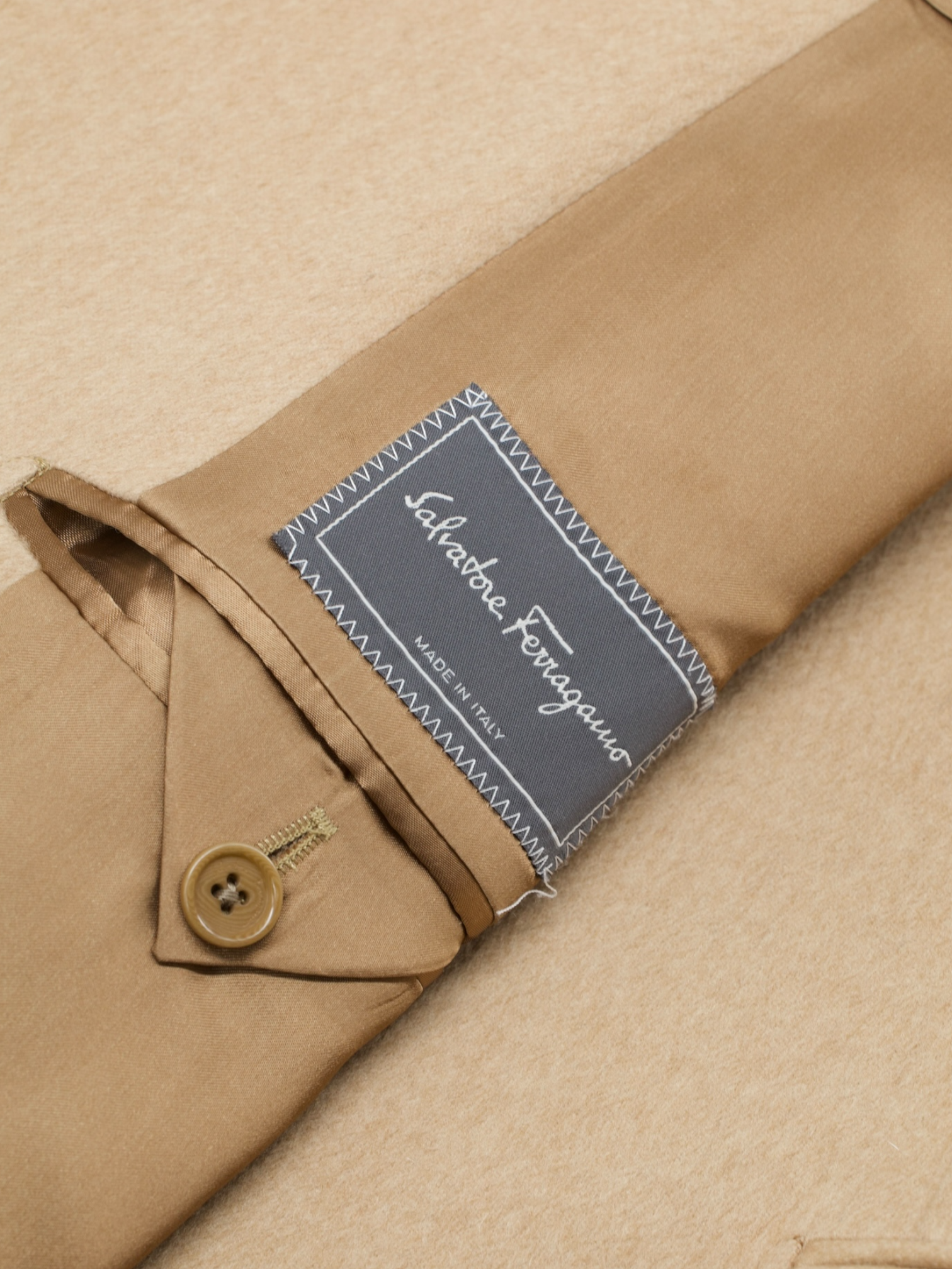 Salvatore Ferragamo Light Brown Guanaco Overcoat
