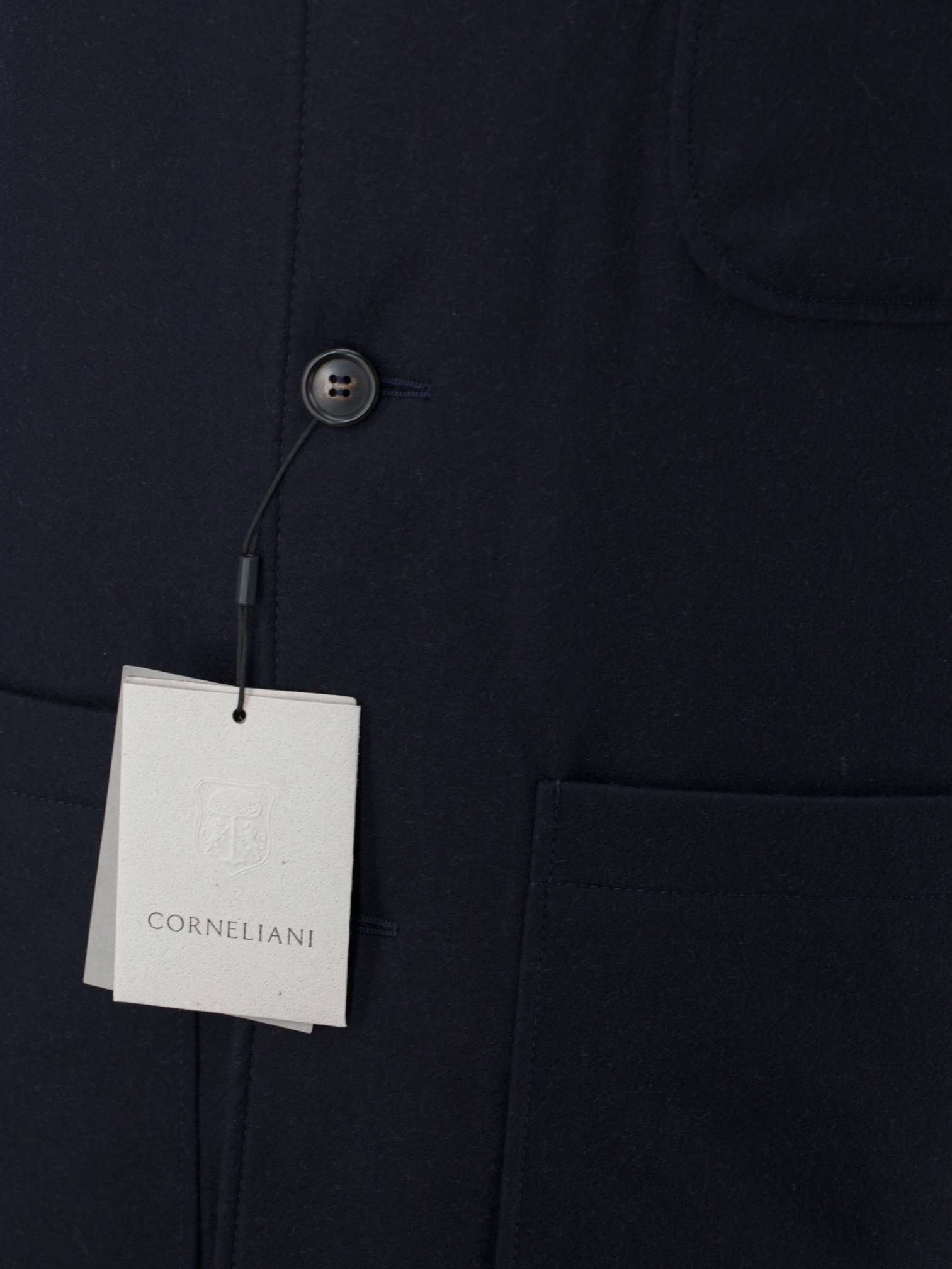 Corneliani Navy Wool & Silk Sportswear-Overshirt Jacket