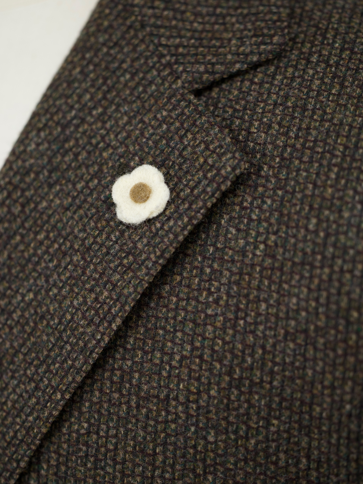 Lardini Brown Wool "Tessuto Exclusivo" Bicolor Micro-Pattern Jacket