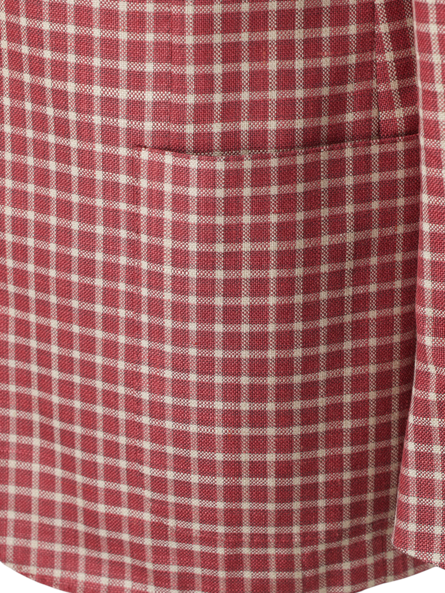 Corneliani Red & White Silk & Wool Checkered Academy Jacket