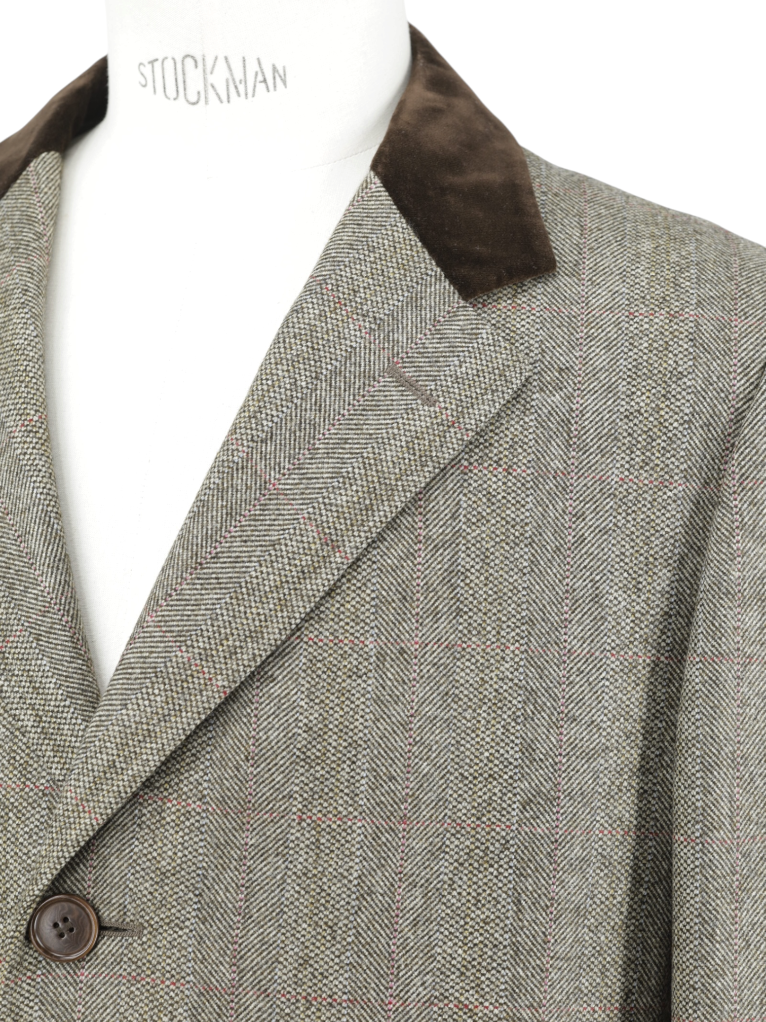 Canali Brown & Multicolor Pure Wool British-Style Covert Coat