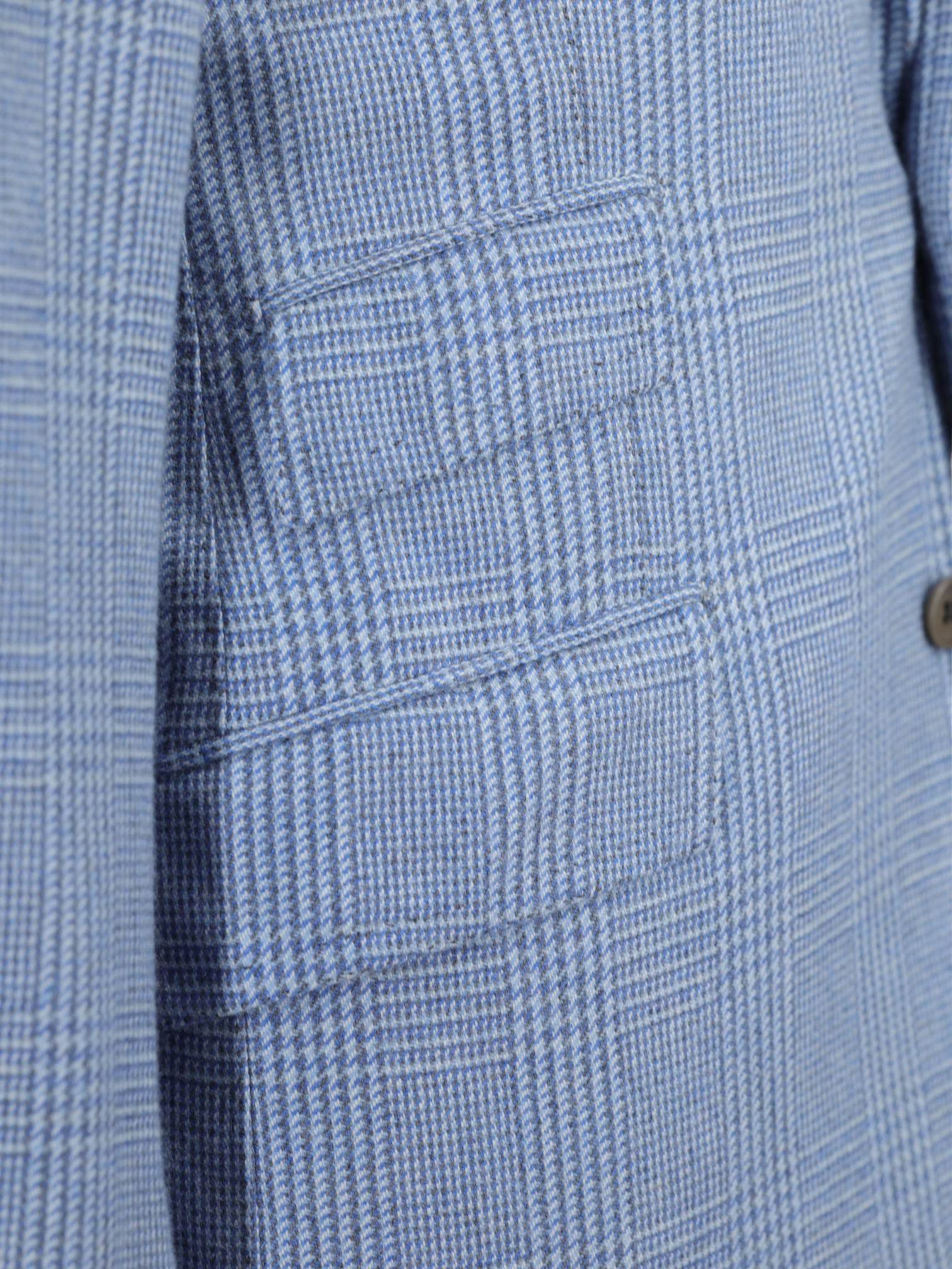 Cesare Attolini Light Blue Lambswool Prince of Wales Jacket